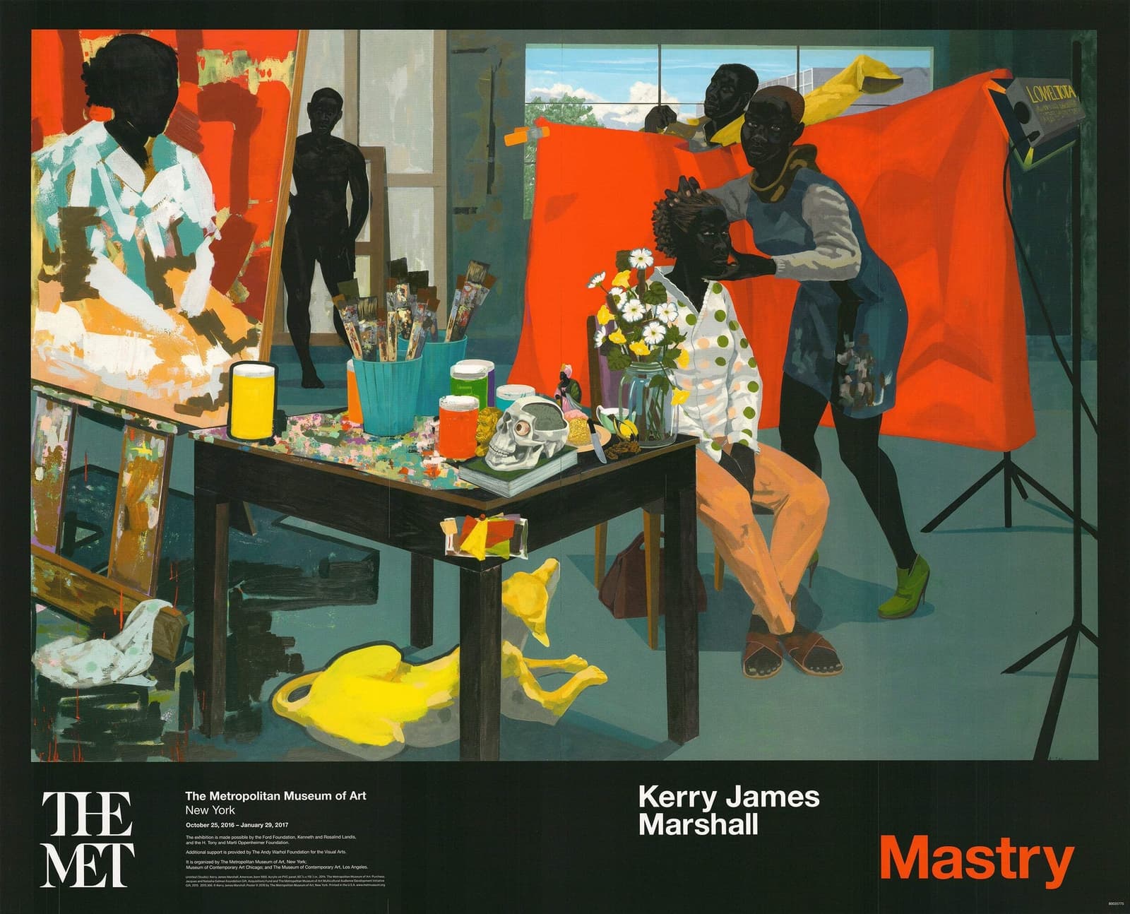 KERRY JAMES MARSHALL Mastry 26.5" x 32.75" Poster 2016 African American Multicol