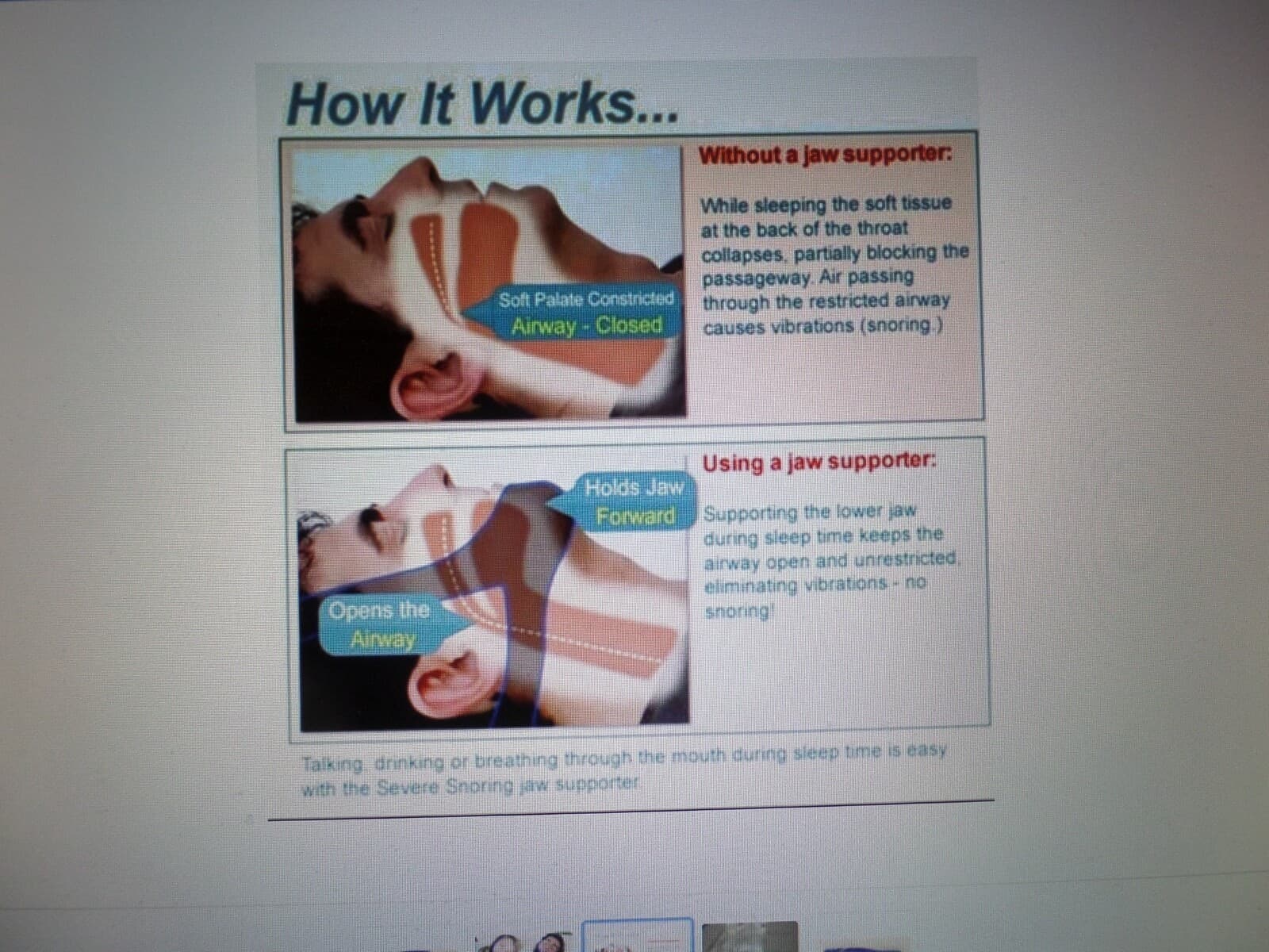 LOT OF 3 AntiSnore Adjustable Chin Straps Sleeping Device Mouth Shut Stops Apnea 3