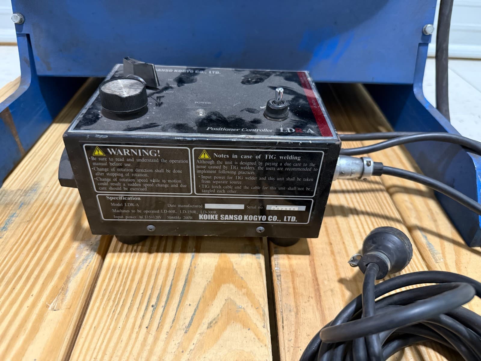 Koike Sanso Kogyo LD-300R Welding Welder Rotary Positioner 300kg 660lb 120v 4