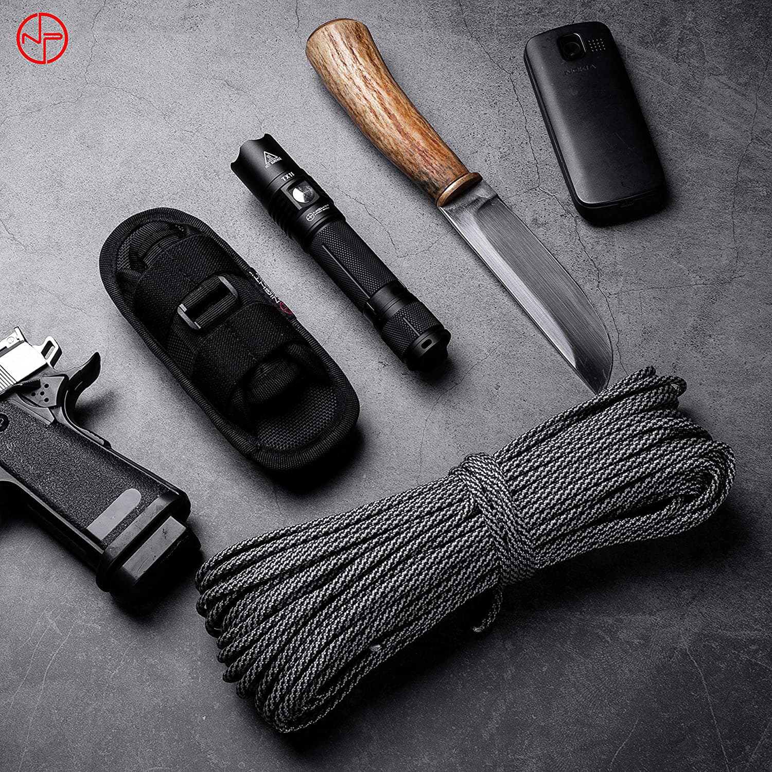 2Pcs Tactical Flashlight Holster Duty Belt Pouch Stretchable Rotatable Clip 360° 3