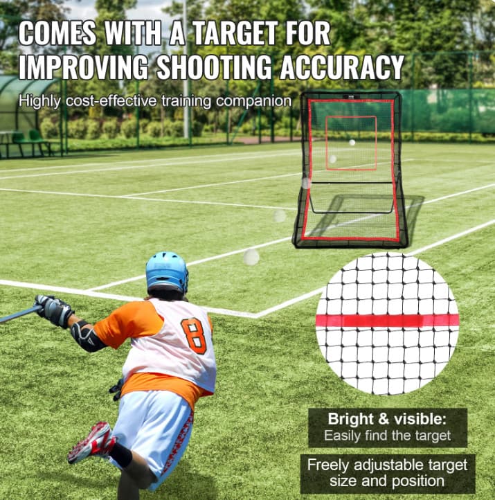 VEVOR Lacrosse Rebounder, 5x7 Ft Volleyball Bounce Back Net, pitchback net 4
