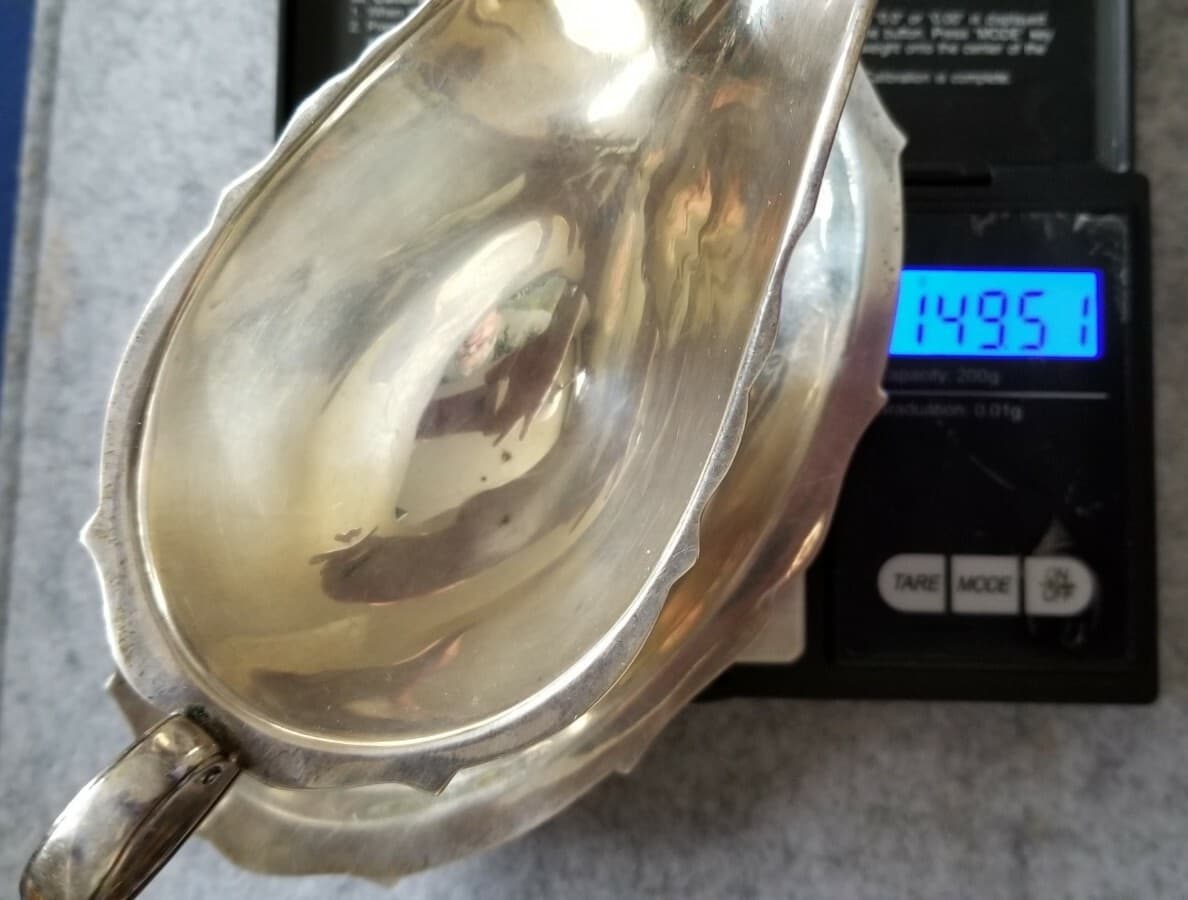 925 Sterling Silver150gr Reed & Barton X515 set -Sauce Boat and Underplate  2