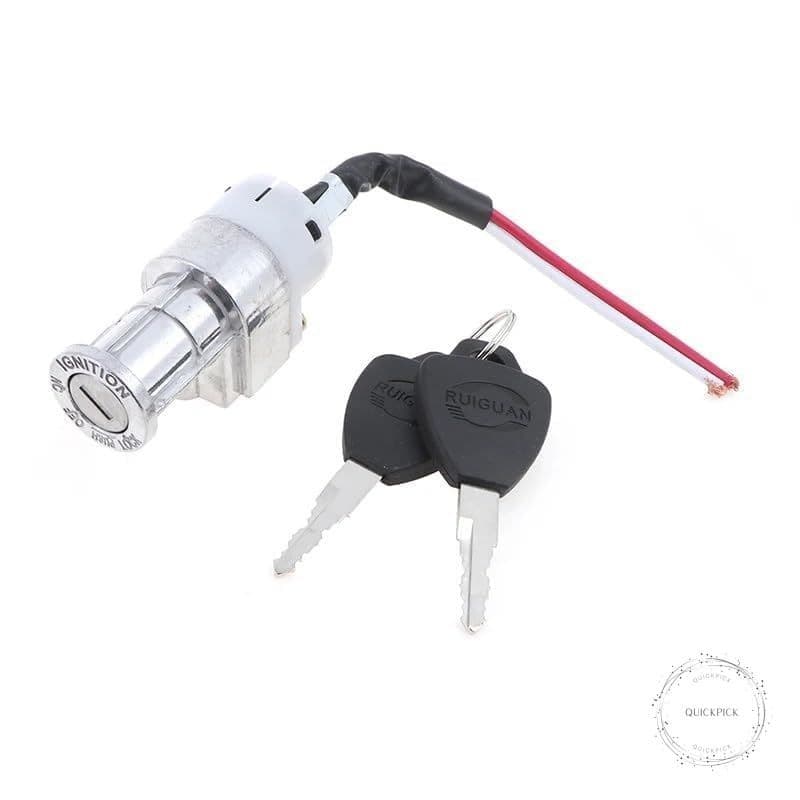 Battery Chager Ignition Switch Lock with 2 Keys for Motorcycle Electric Bike 5