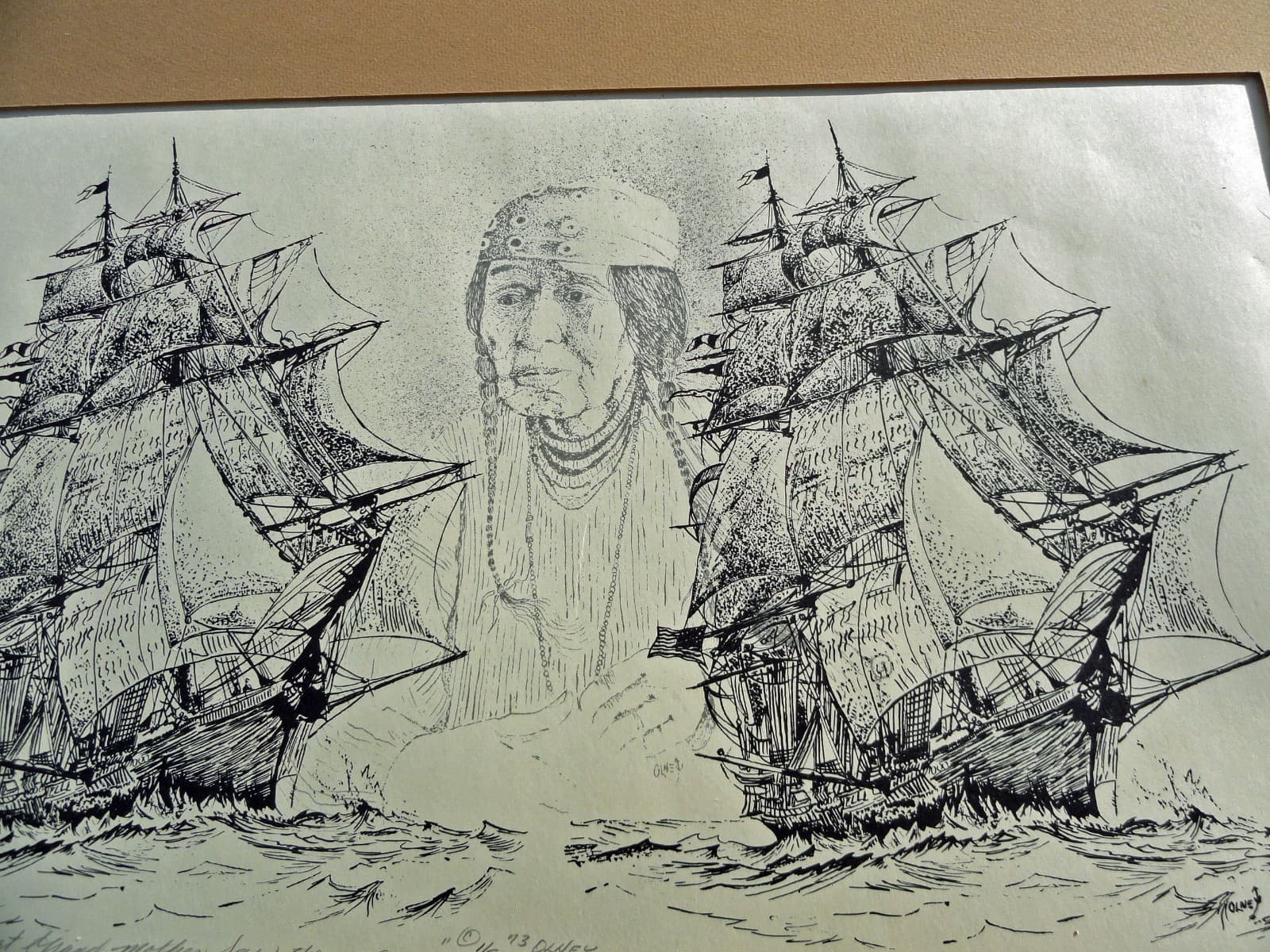 Nathan Olney Signed and Numbered Lithograph (#1 of 5) 1973 Yakima 1820's Indian 2