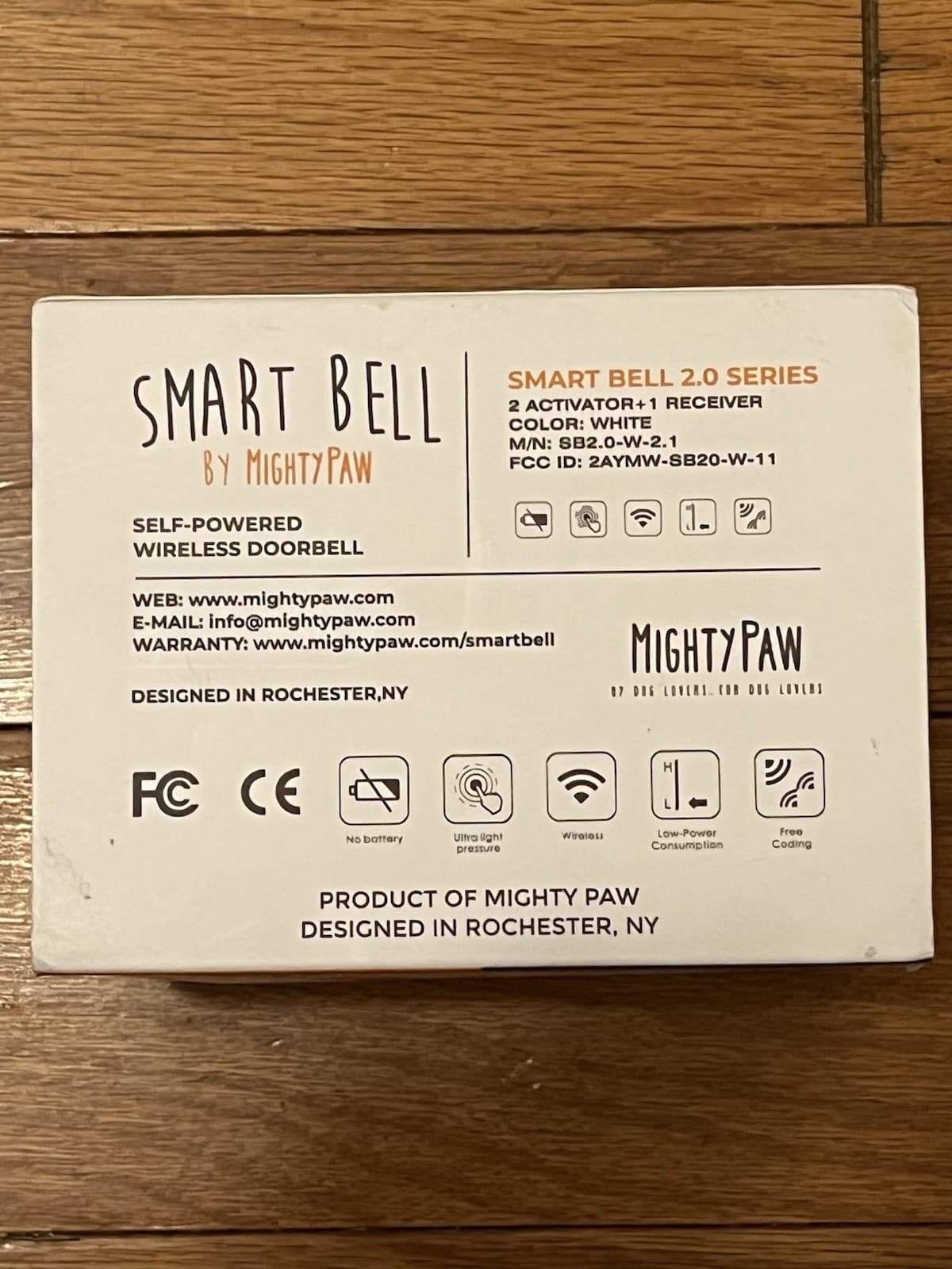 Mighty Paw Smart Bell 2.0 Dog Potty Training Doorbell 2 Activator Buttons 1 Rcvr 3