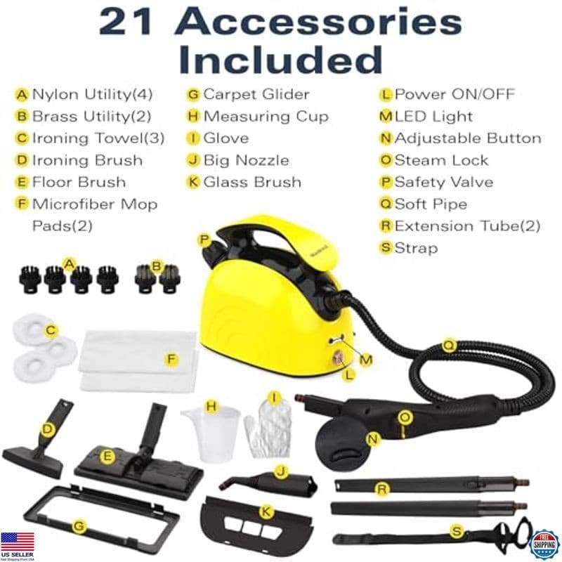 Powerful Steam Cleaner - 21 Accessories, 248°F Steam for Floors, Grout, Carpet 6