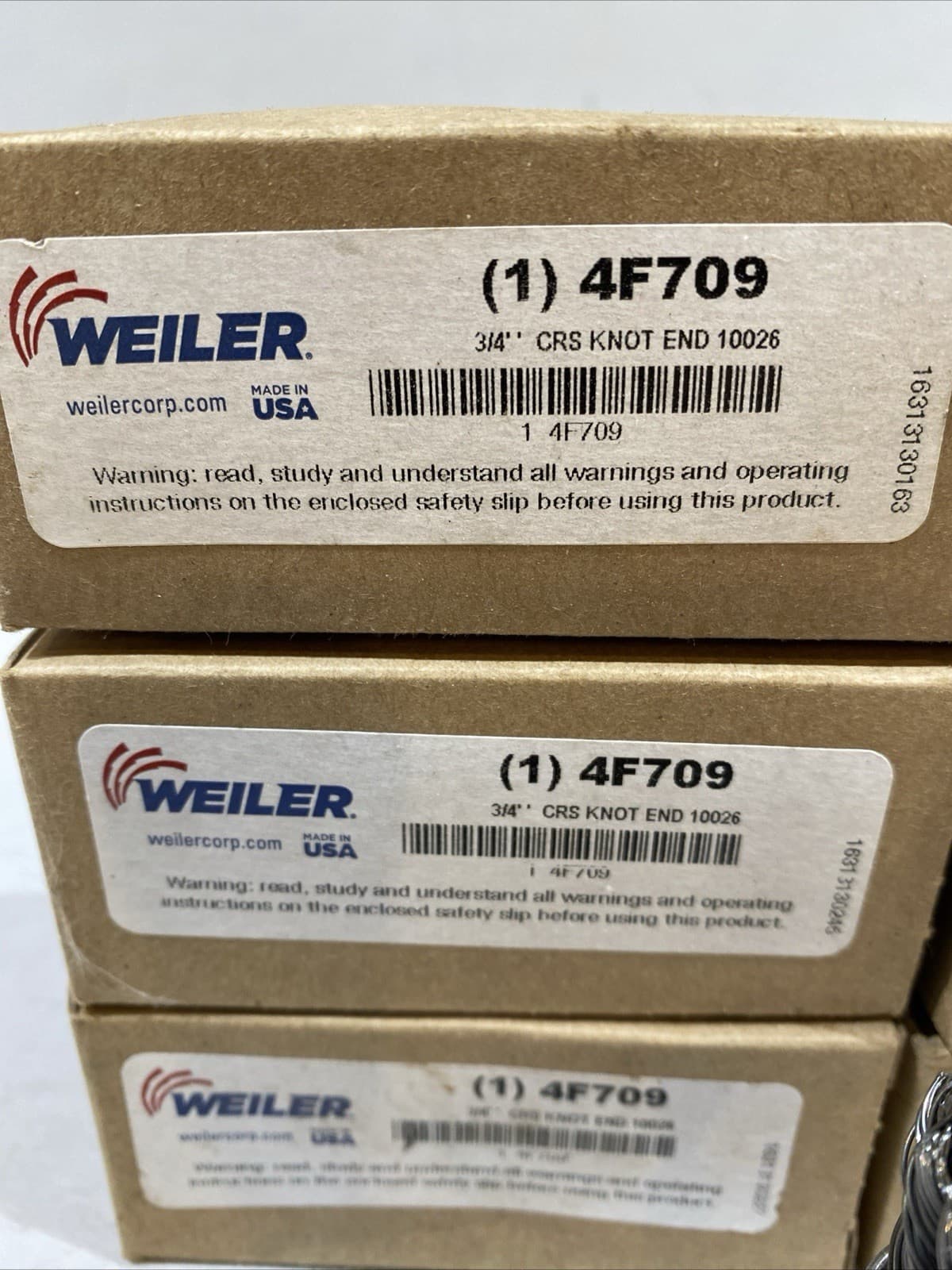 6 WEILER 90192 Crs Knot Wire End Brush,Steel,3/4 In. 4F709 1/4" Shank FREE SHIP! 2