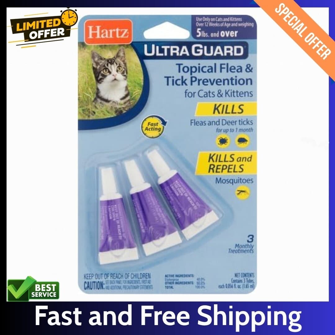 Hartz UltraGuard Topical Flea & Tick Prevention for Cats and Kittens - 3 Monthly