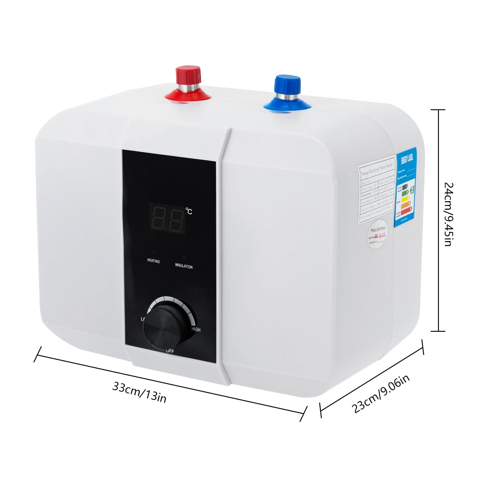6L Electric Tank Hot Water Heater Bath Under Sink Mini Tank Water Heater 1500W 2
