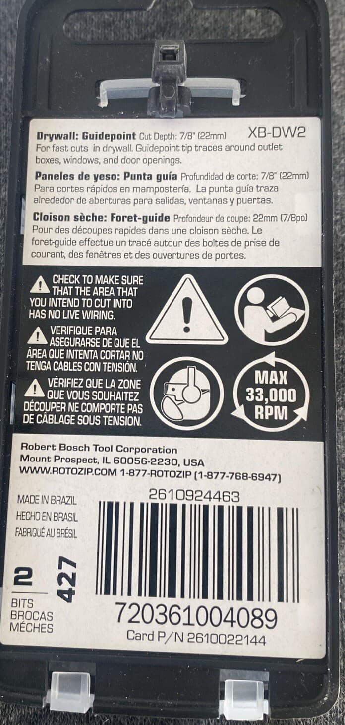 RotoZip 5/32 in. Drywall X-Bits, Model: XB-DW2, (2-pack) 2