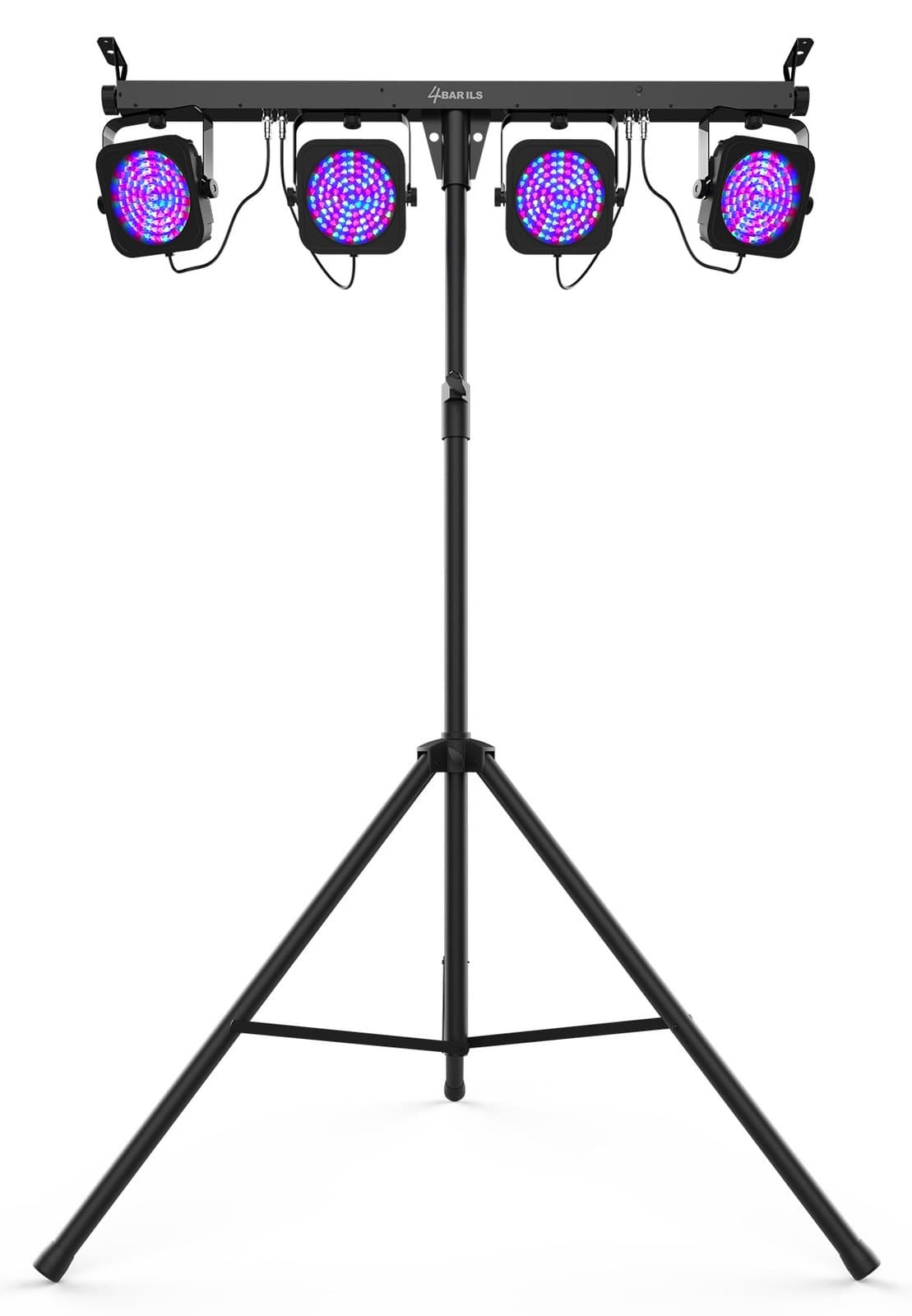 Chauvet DJ 4BAR ILS Wash Lighting System w/(4) Par Lights+Tripod+Footswitch+Bag 5