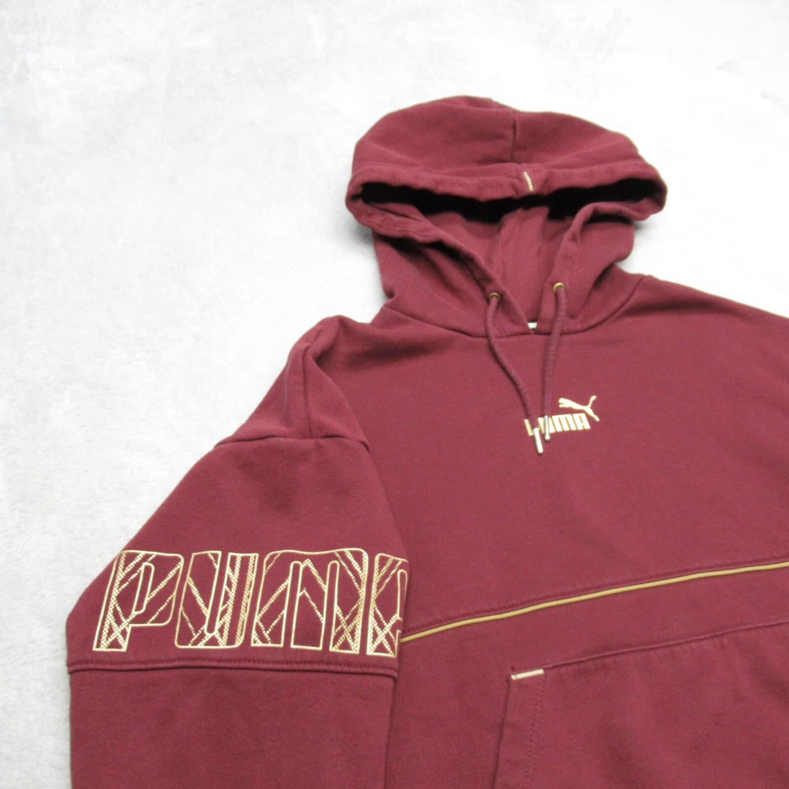 Puma Hoodie Youth Medium Purple PowerDeco Pocket Fleece Pullover Sweatshirt READ 5