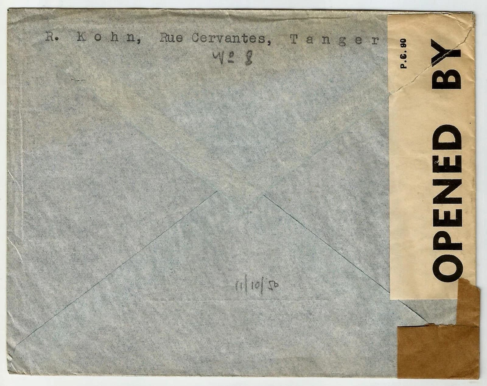 Tangier GB SCARCE censored cover in Bermuda sent to the USA franked with stamps 2