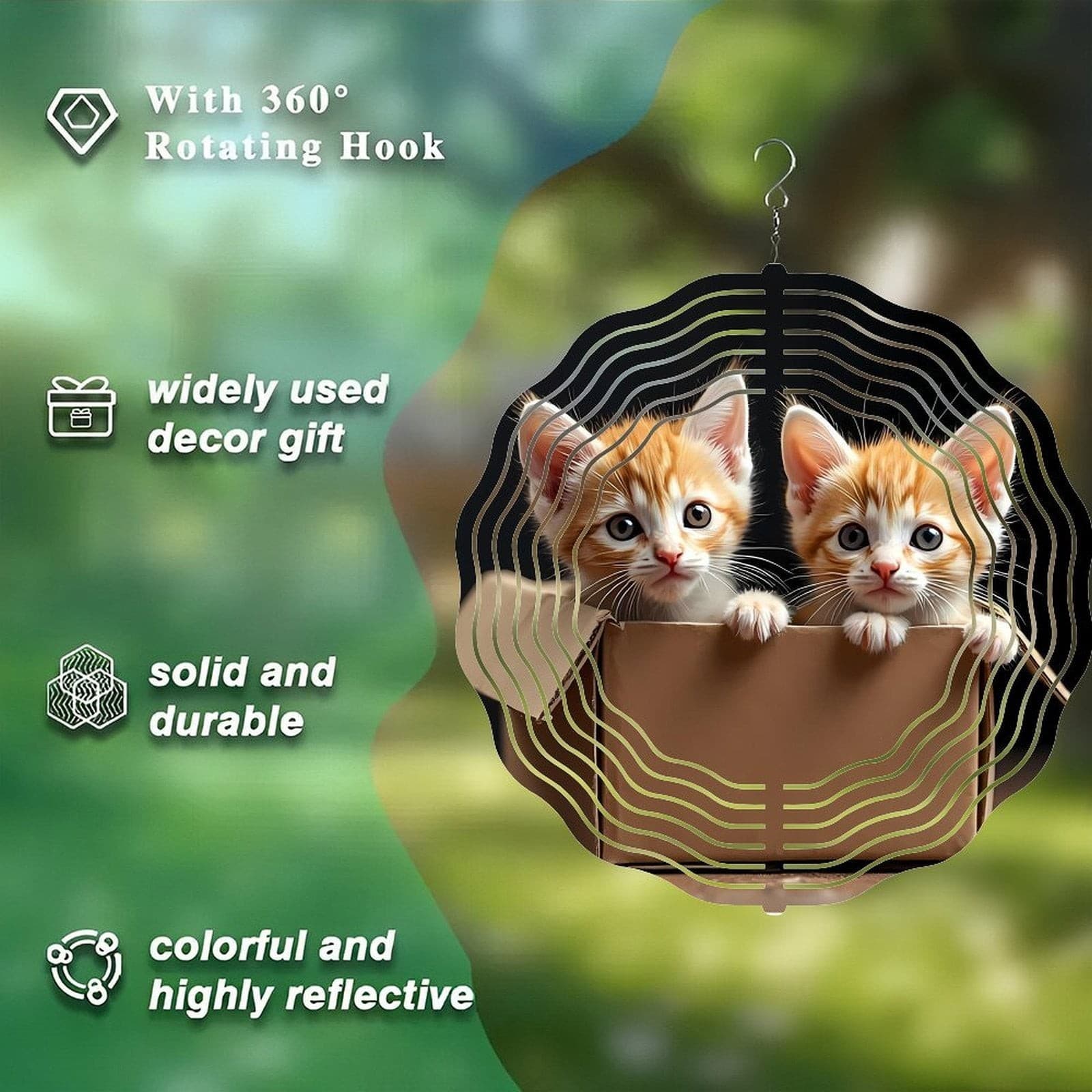 3D Metal Hanging Wind Spinners for Yard & Garden - Perfect Outdoor Decor 4