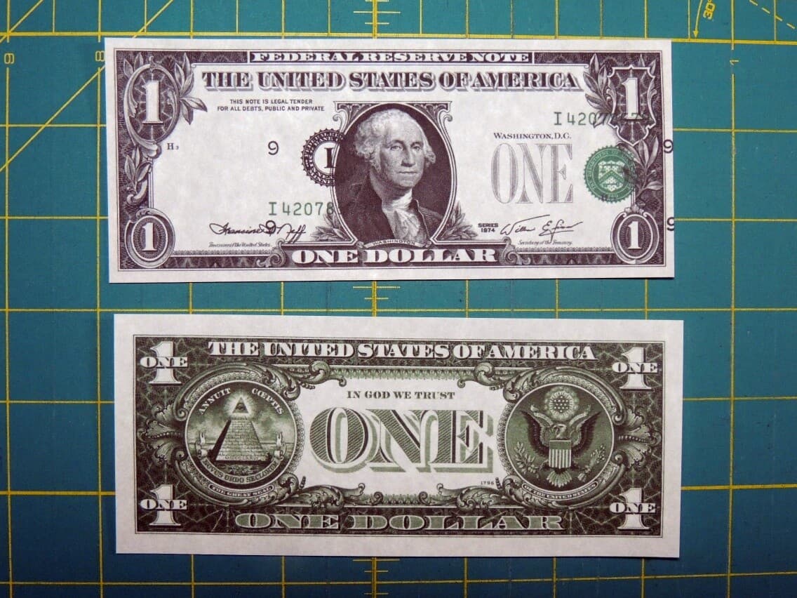 $1 1974 FRN Printing Alignment Error Reproduction U.S. Currency Paper Money Copy 2
