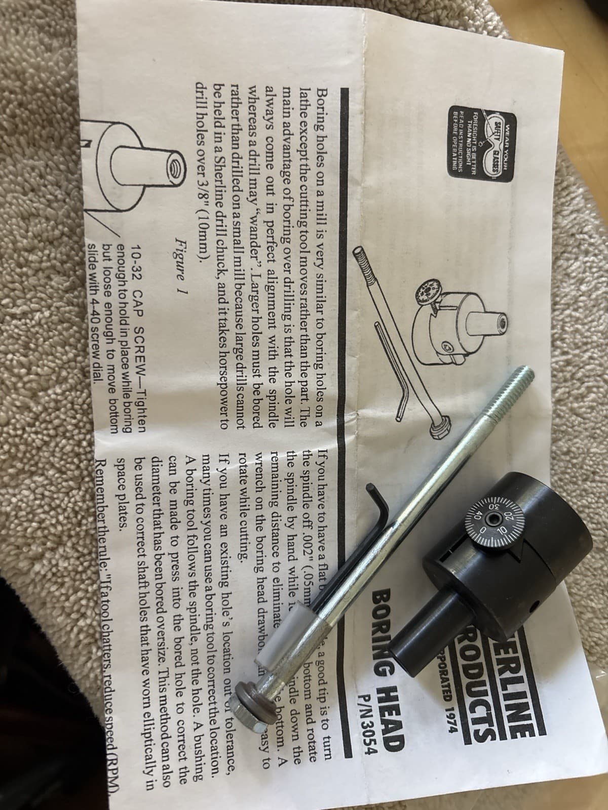 Sherline Boring Head 3054 for Mill – New in Box with Instructions USA 2