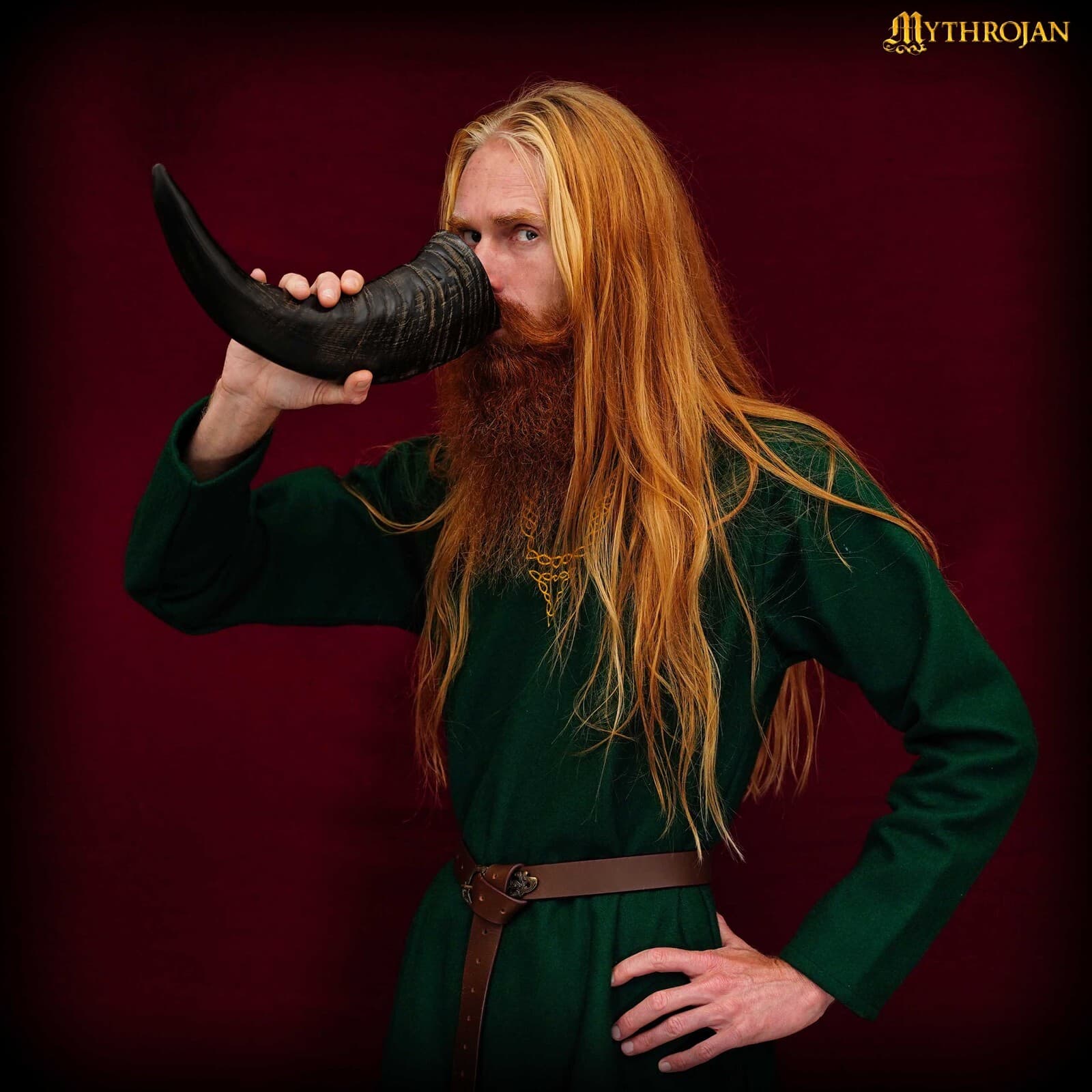 Viking Drinking Buffalo Horn Ale Beer Wine Mead Medieval Reenactment Horn 5