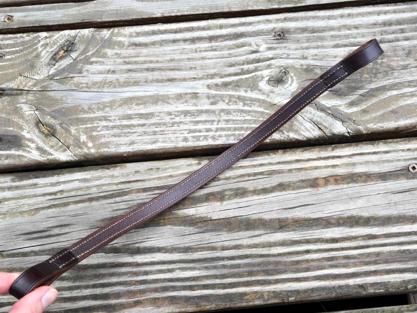 Devoucoux Dark Brown Square Raised English Hunter Browband - Size Medium 5