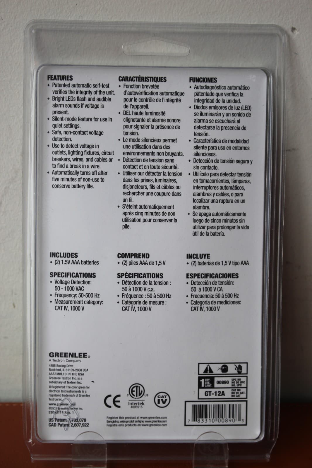 Greenlee GT-12A 50-1000 VAC CAT IV Self-testing Non-contact Voltage Detector 2