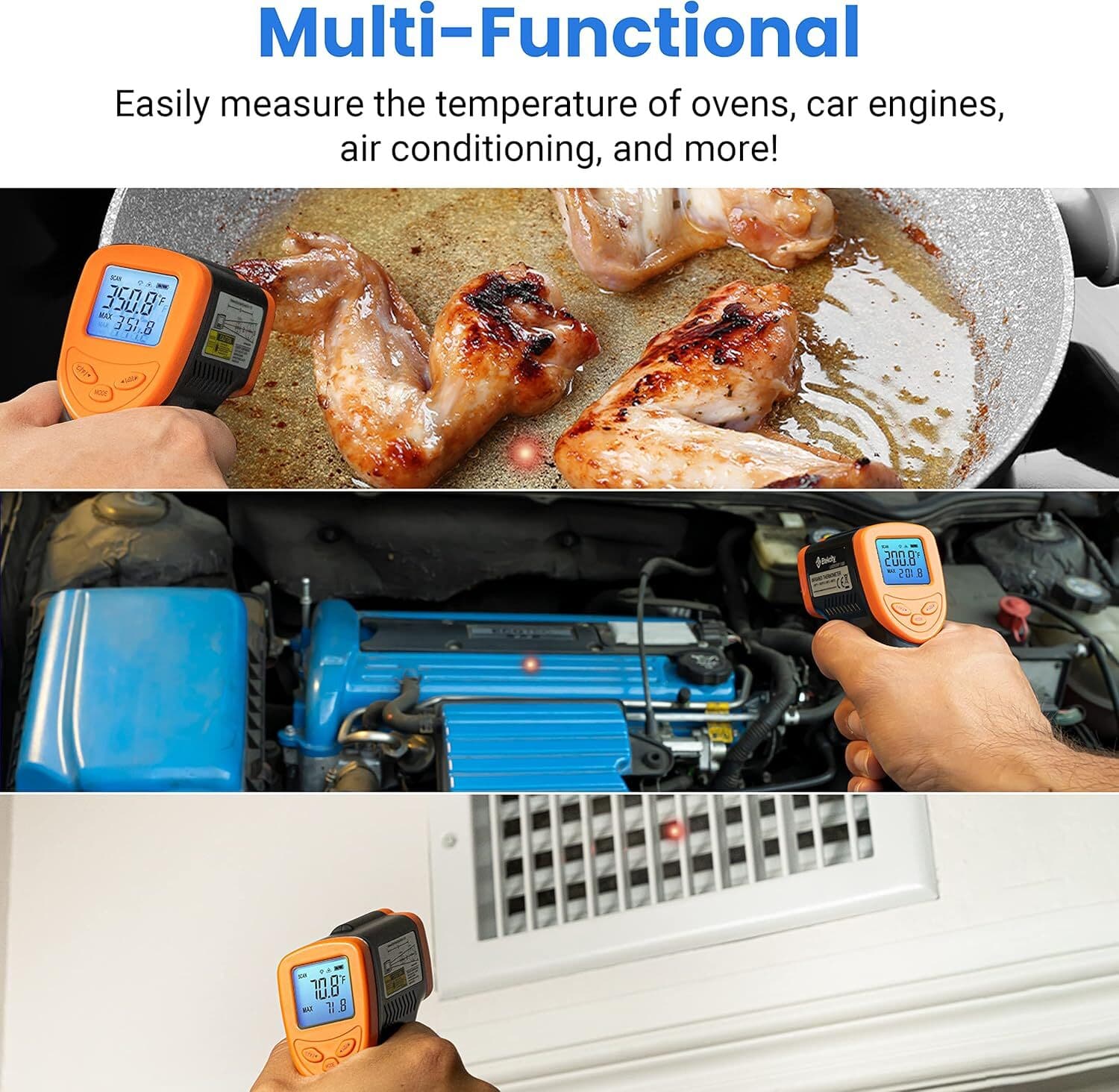Infrared Laser Thermometer Gun No-Contact Digital Temperature Measurement Tester 2