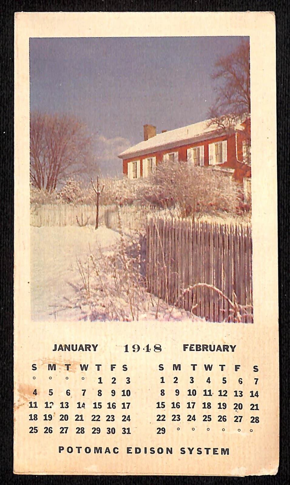 Potomac Edison Power Reddy Kilowatt 1948 "Reddy Mail Carrier" Calendar Scarce 4