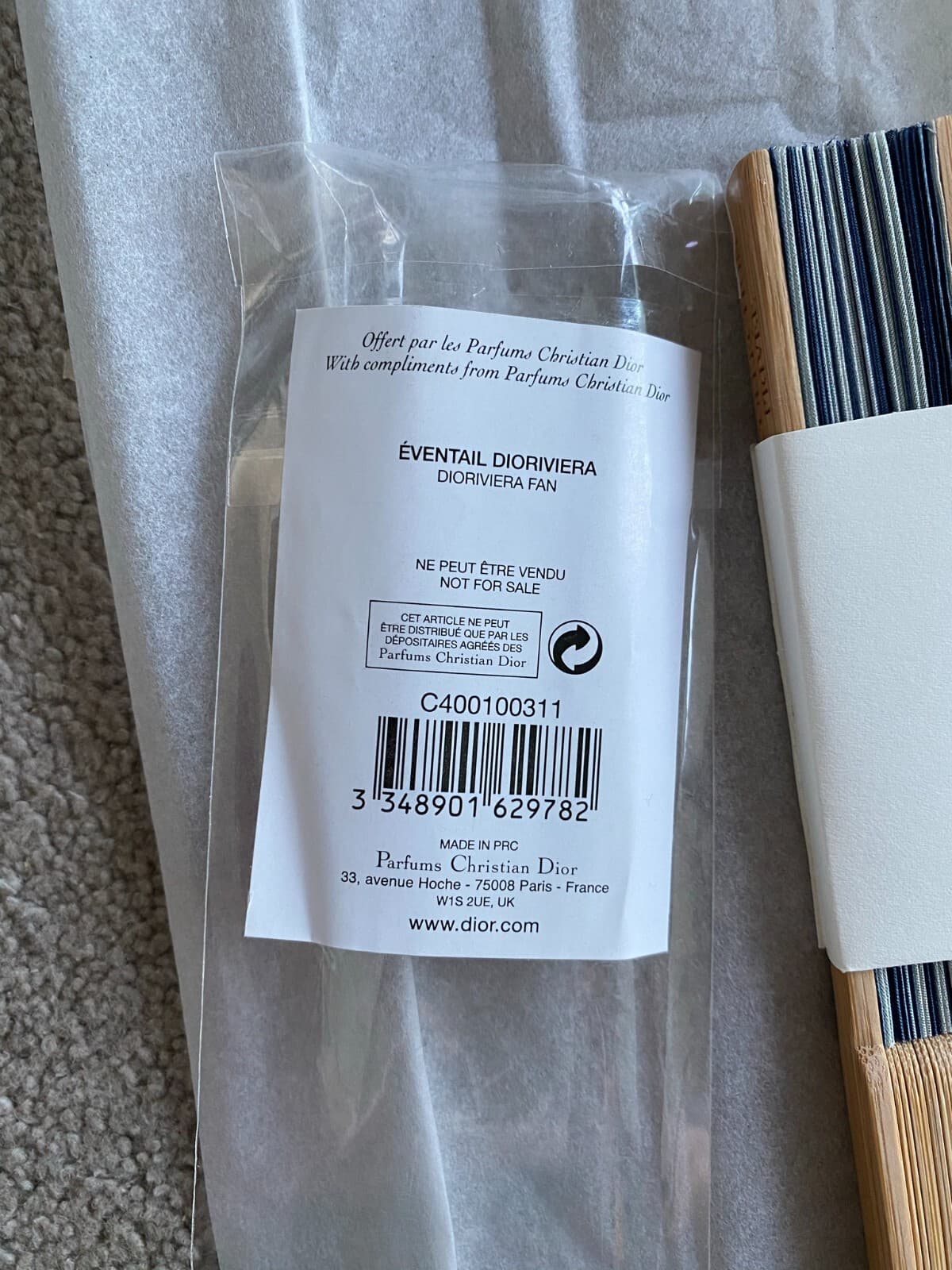 New Authentic Christian Dior Diorviera Bamboo Folding Fan Accessory Collectible 4