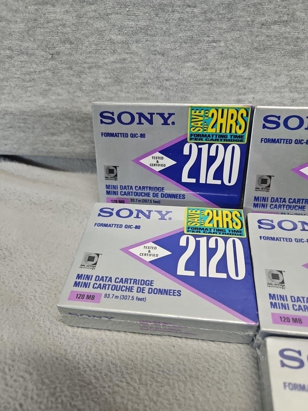 Lot Of 7 Sony 2120 Mini Data Cartridge Blank Media New (4s6) 2