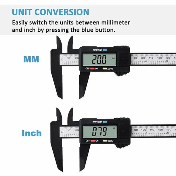 2-PACK Digital Caliper Electronic Gauge Carbon Fiber Vernier Micrometer 4