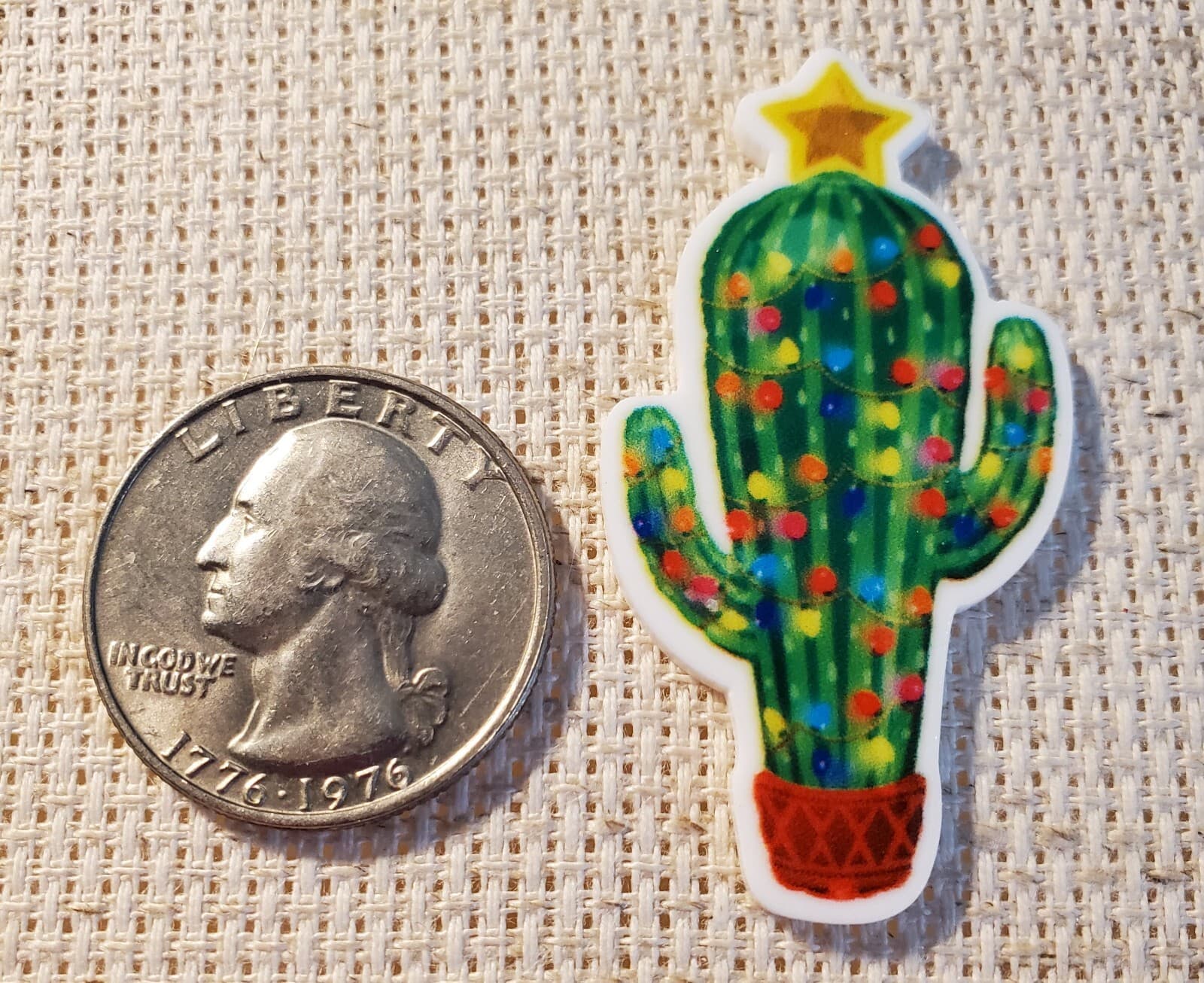 Cactus with Lights Magnetic Needle Minder Cross Stitch Embroidery | Cover Holder 2