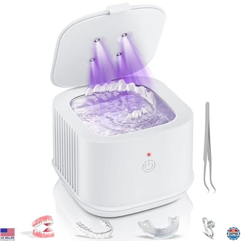 Ultrasonic Retainer Cleaner - 50kHz Machine for Dentures, Aligners & Jewelry