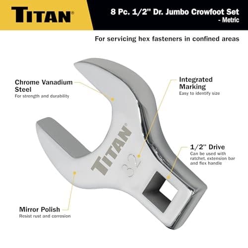  17678 8-Piece Metric Jumbo Crowfoot 8pc Metric, 24 - 32mm 1/2-Inch Drive 4