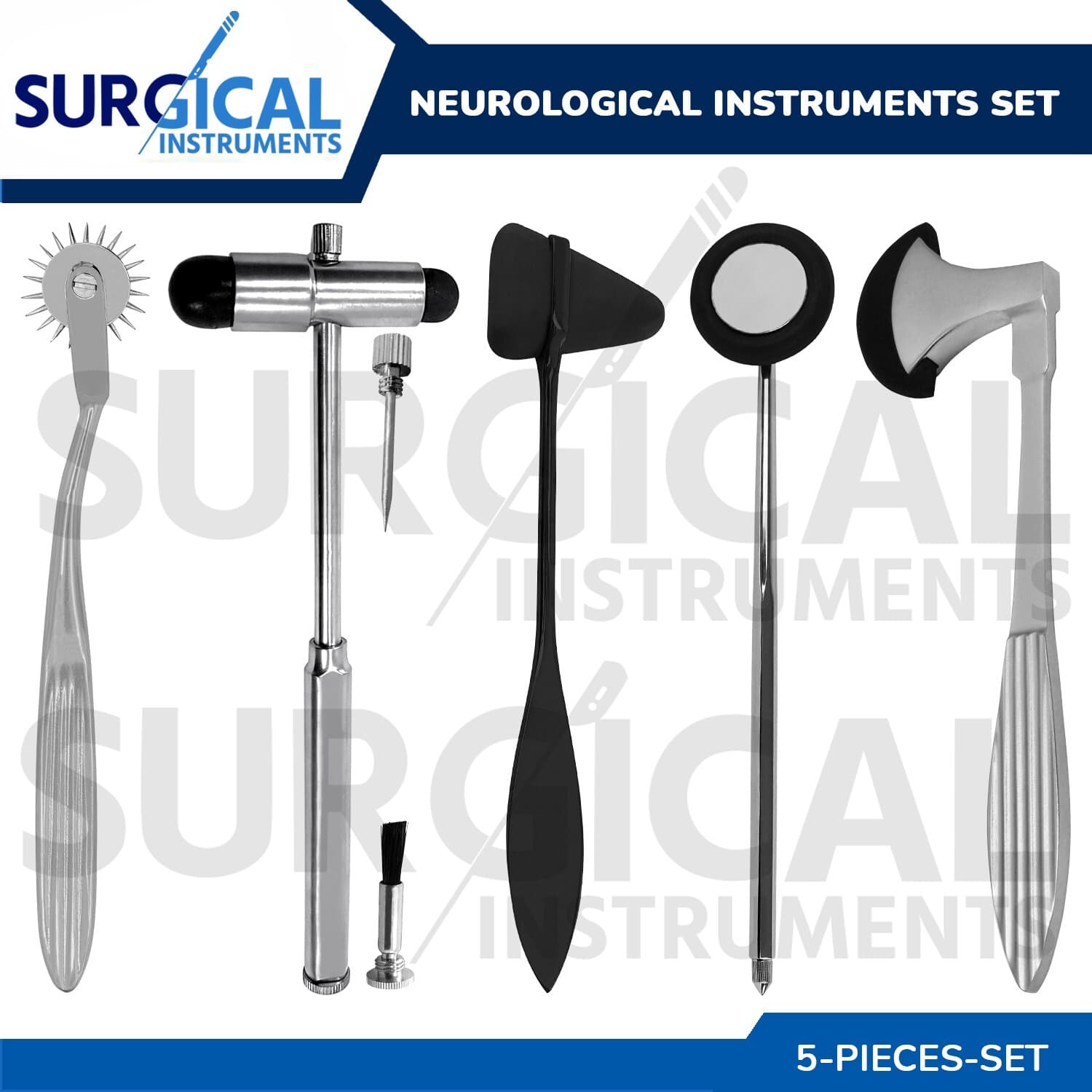 5 Pcs Neurological Percussion Berliner Reflex Taylor Buck Hammer German Grade