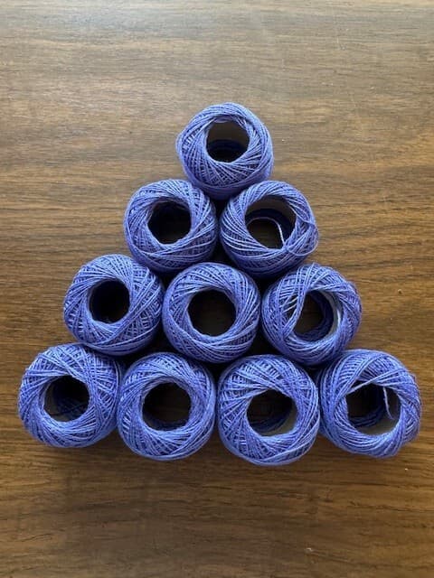Crochet/Embroidery Thread Cotton Yarn Cornflower Blue DMC #792 - Set of 10 rolls