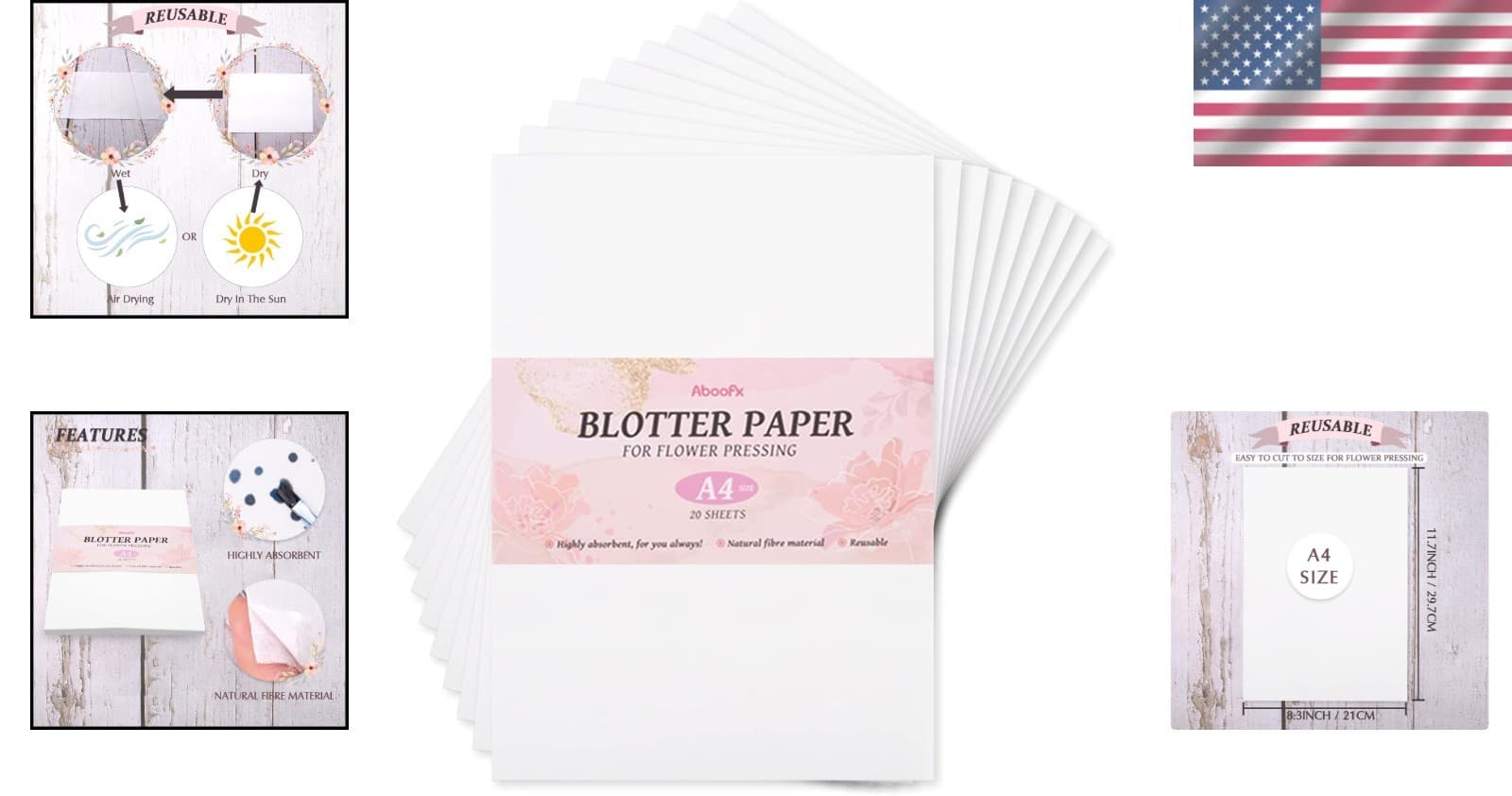 Flower Press Blotting Paper Sheets Large Absorbent Reusable Craft Supplies 2