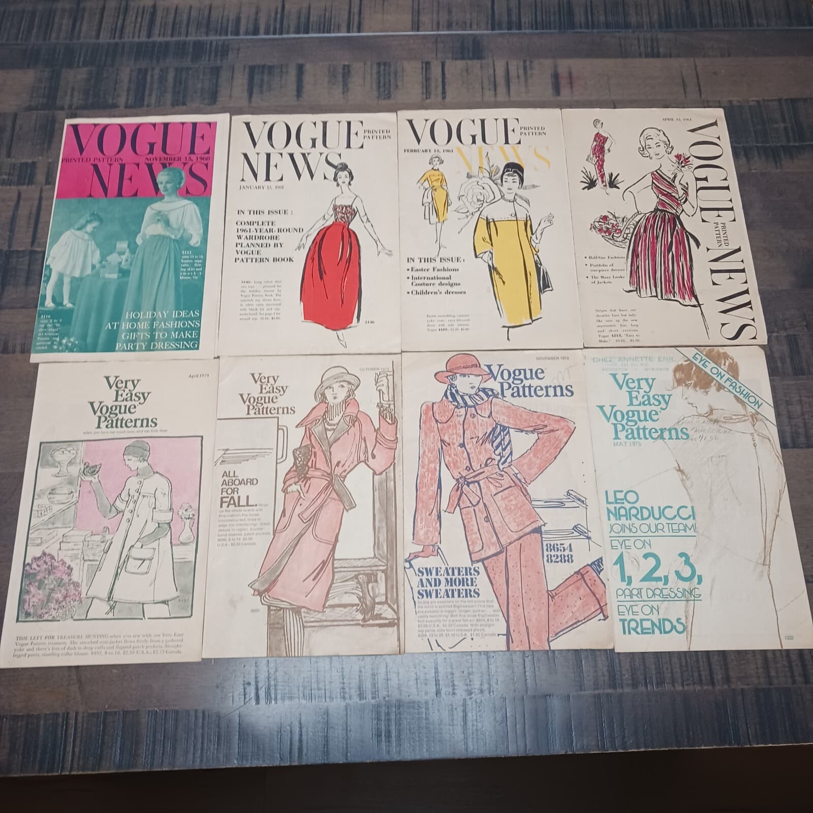 Lot of Vogue Printed Pattern News 60s & 70s Vintage Fashion Newsletter Retro Art