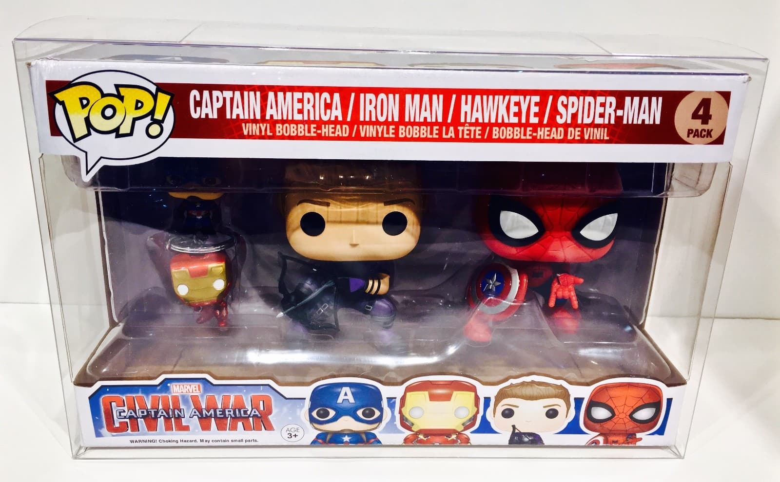 1 Box Protector For The FUNKO Marvel Captain America Civil War 4 Pack  Custom 4