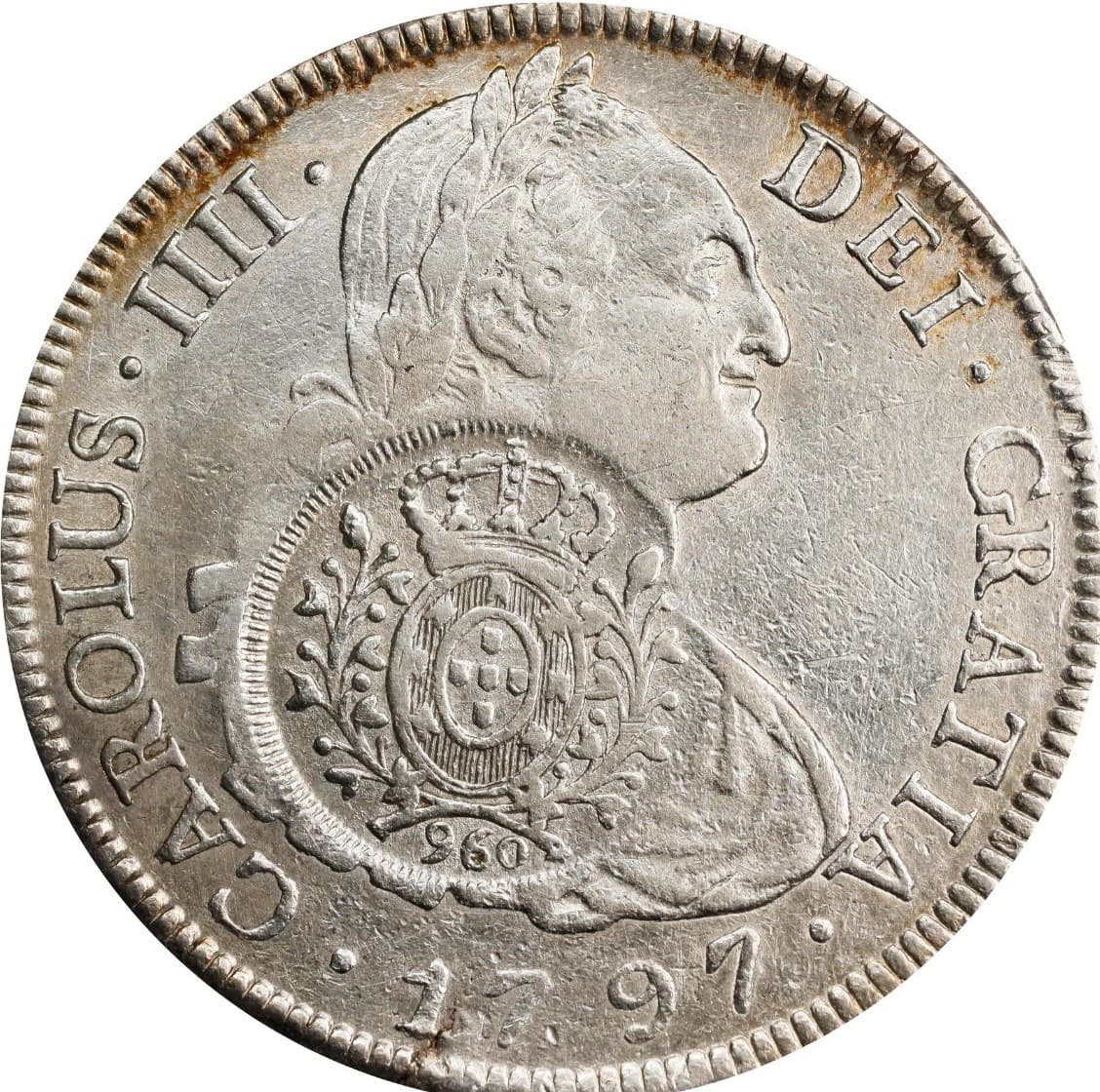 RARE 1797 8 Reales Spanish Colonial Silver Coin PCGS VF 35 Minas Gerais Brazil 3