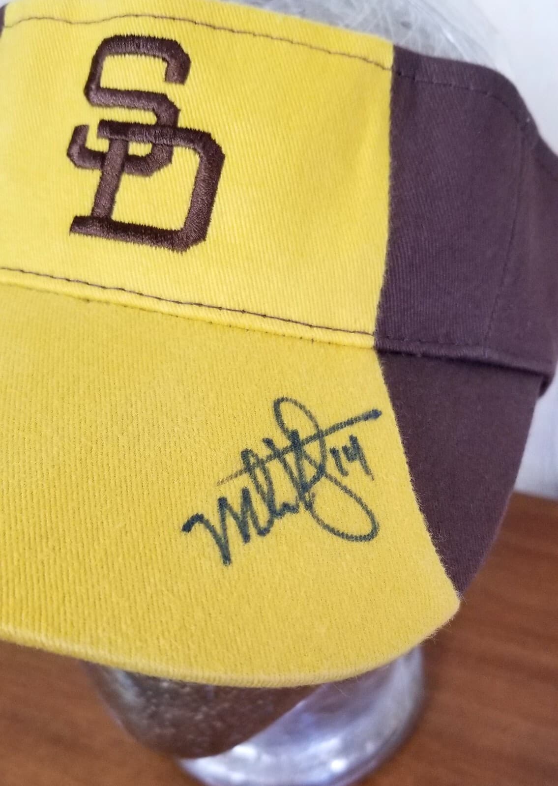 Padres San Diego Vintage Brown Gold Visor Hat Cap Signed MARK KOTSAY *Note 2