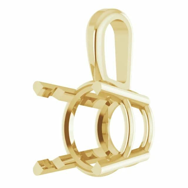 14K Gold Round Pre-Notched Pendant Basket Setting 3mm-10.5mm 5