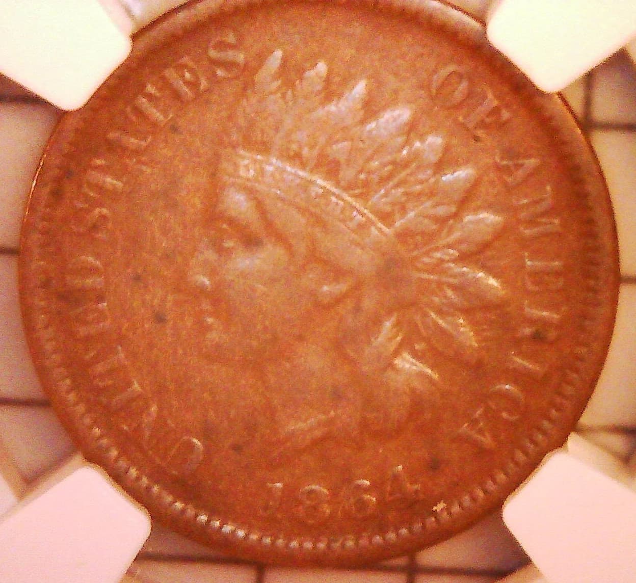 1864 L Bronze Indian Head Cent NGC VF Details 5