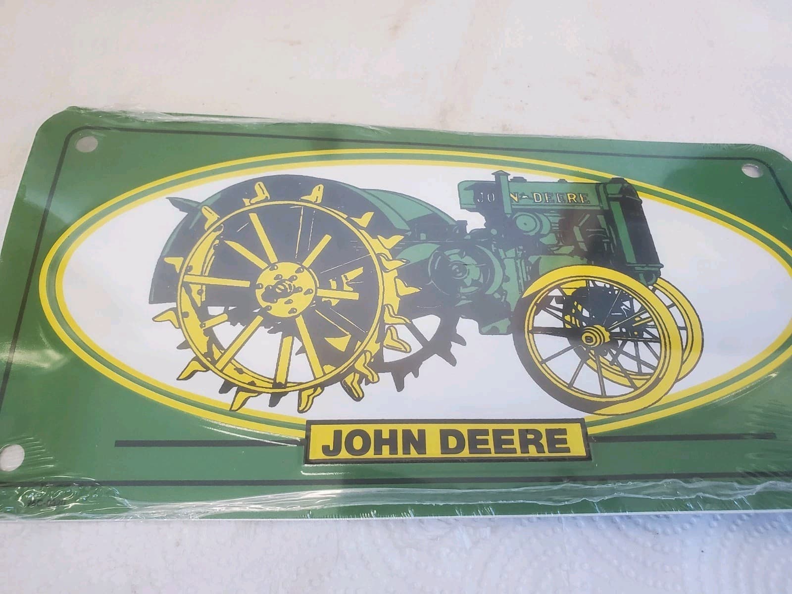 Metal License Plate John Deere Steel Wheeled Tractor Farm Decor  4