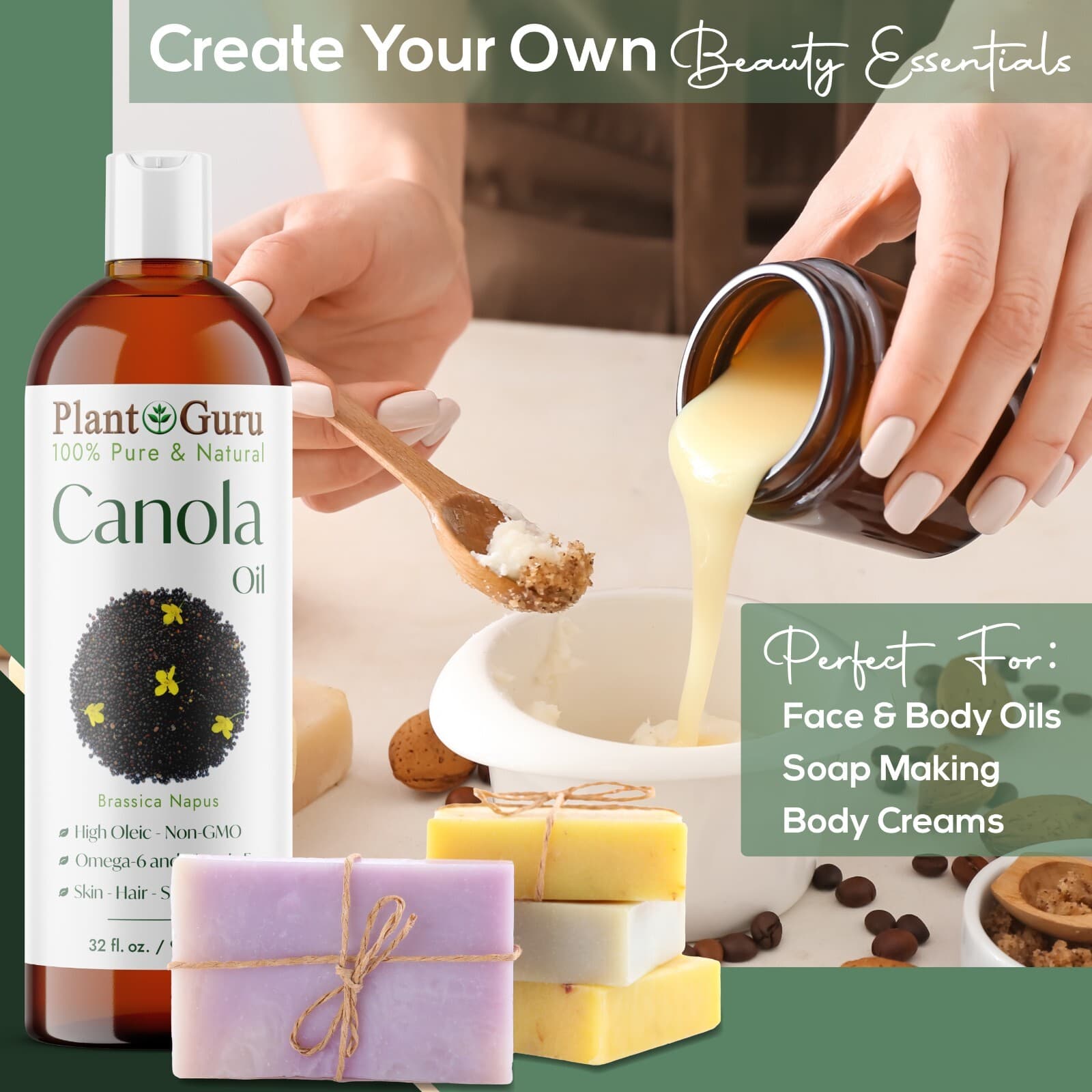 2 oz. Carrier Oil 100% Pure Natural Cold Pressed For Skin, Hair Growth, Massage 6