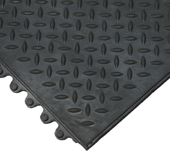 Rubber-Cal "Revolution Diamond-Plate" Interlocking Rubber Tiles 5/8 x 36 x 36 in 4