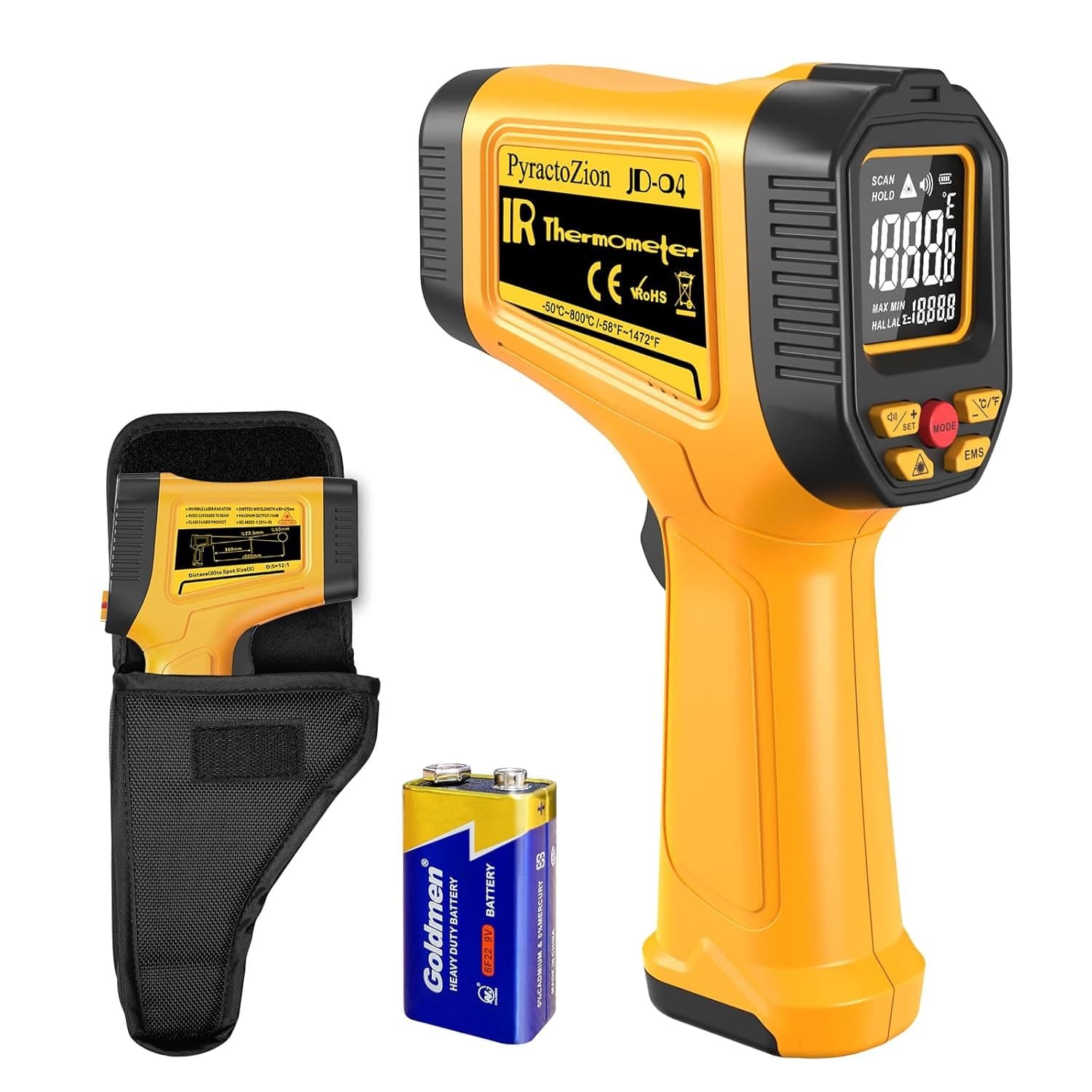 Infrared Thermometer Gun -58°F to 1472°F with Backlit Display, Laser Thermomet