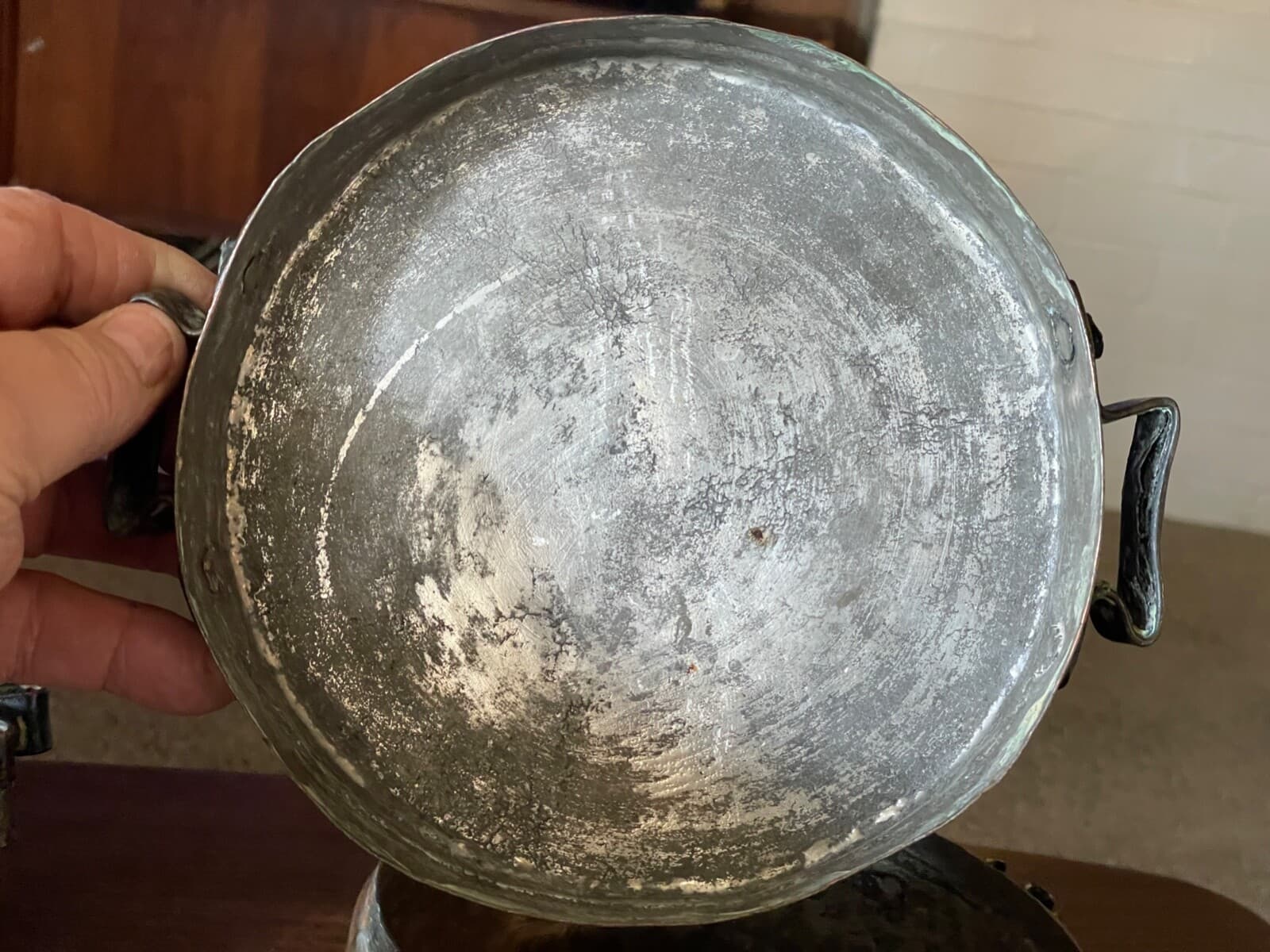 Antique Copper Pots W/lids, Primitive, 19th Century, Tinned Copper Pots (Pair) 6
