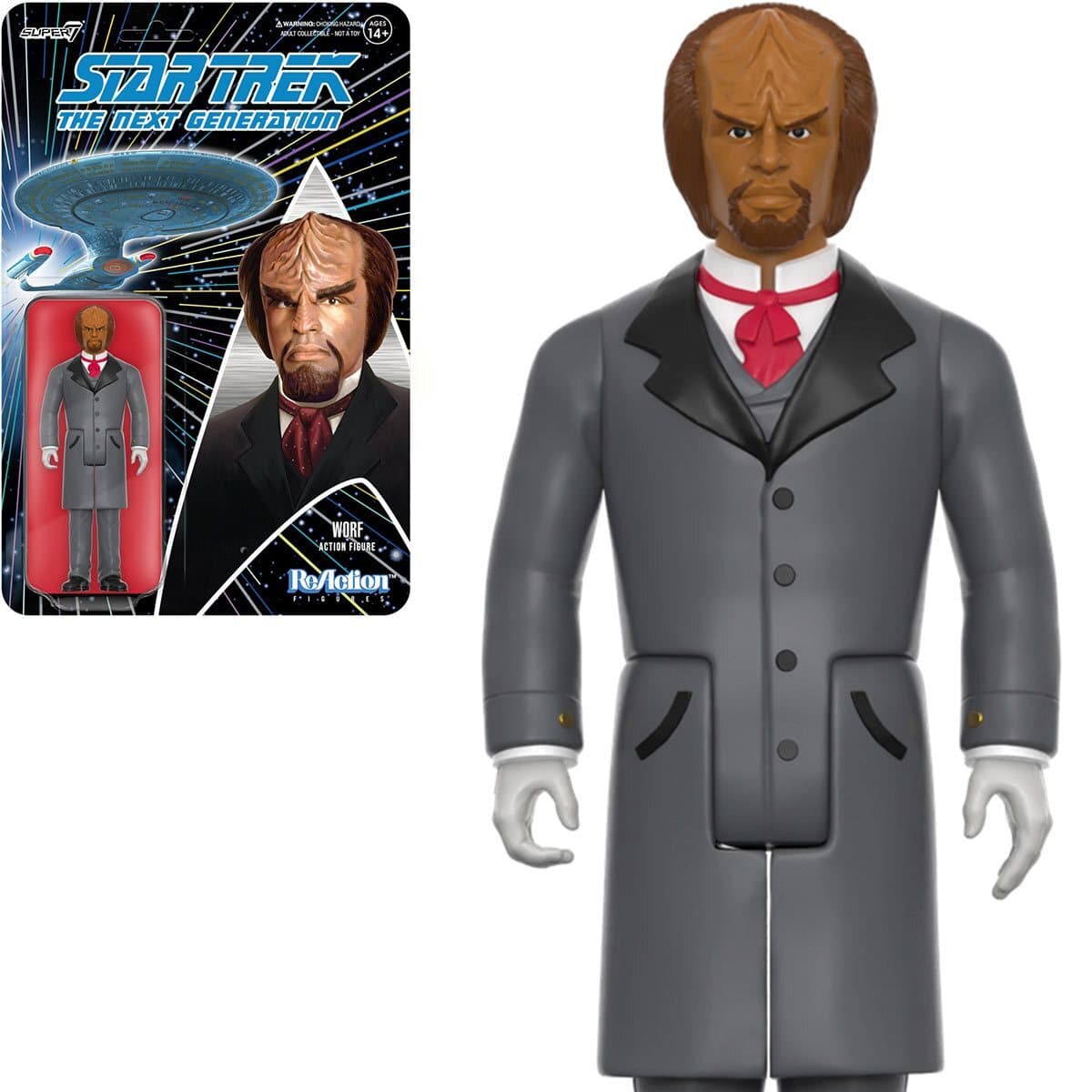 Worf Star Trek Next Generation Super7 Reaction Action Figure