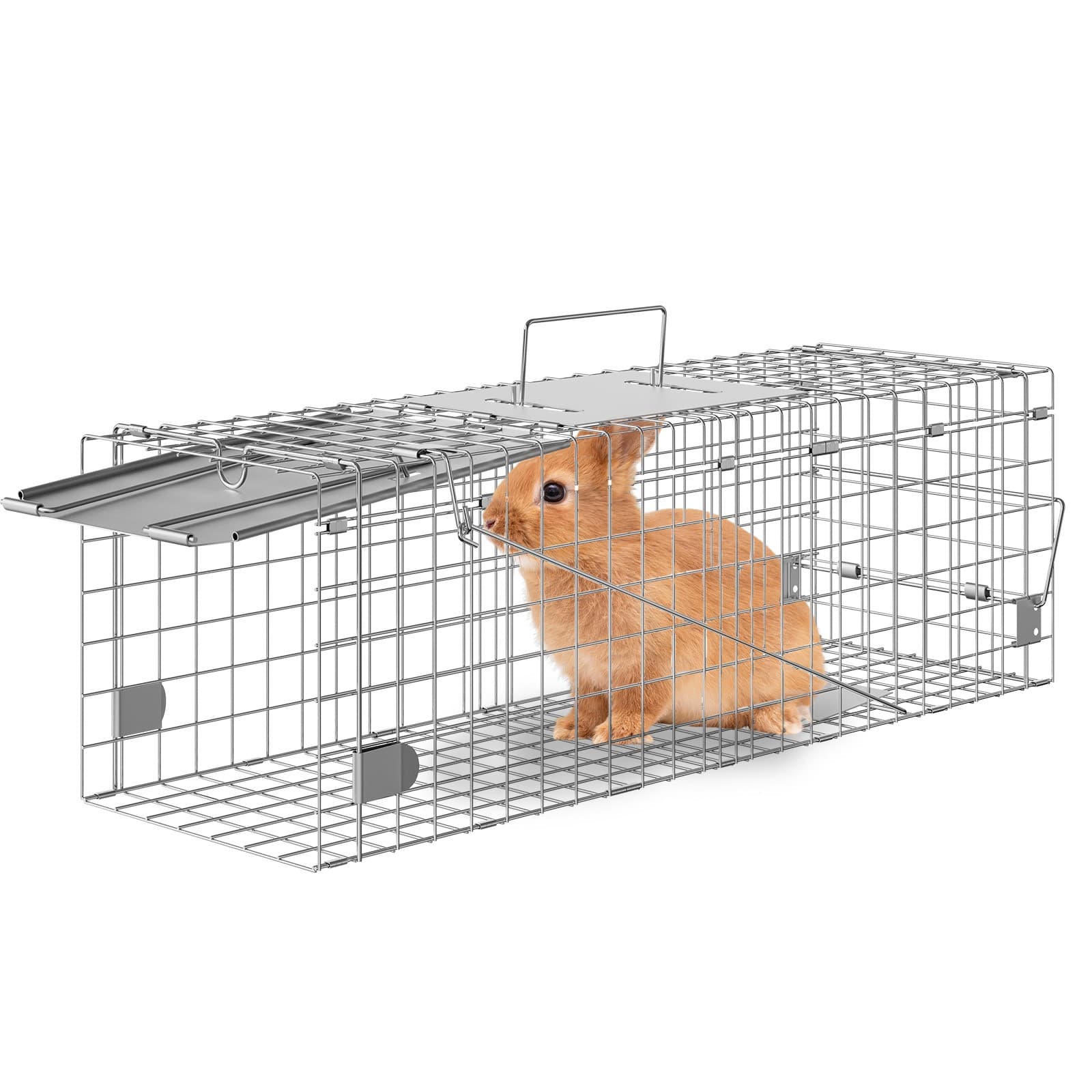 Live Animal Cage Trap 24" x 8" x 8" Humane Cat Trap Cats Squirrels Mouse