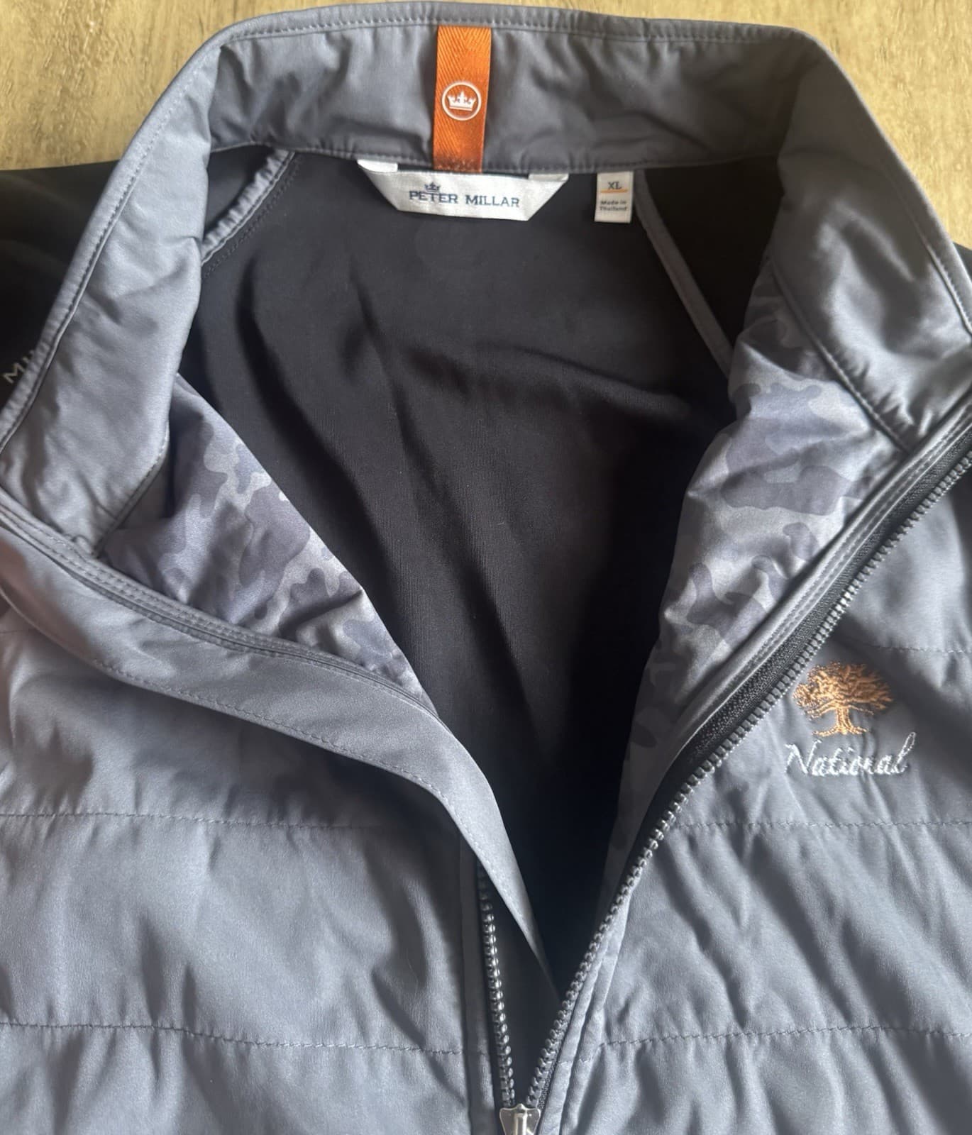 Peter Millar Hyperlight Merge Hybrid Golf Jacket Men's XL Full Zip Gray National 6