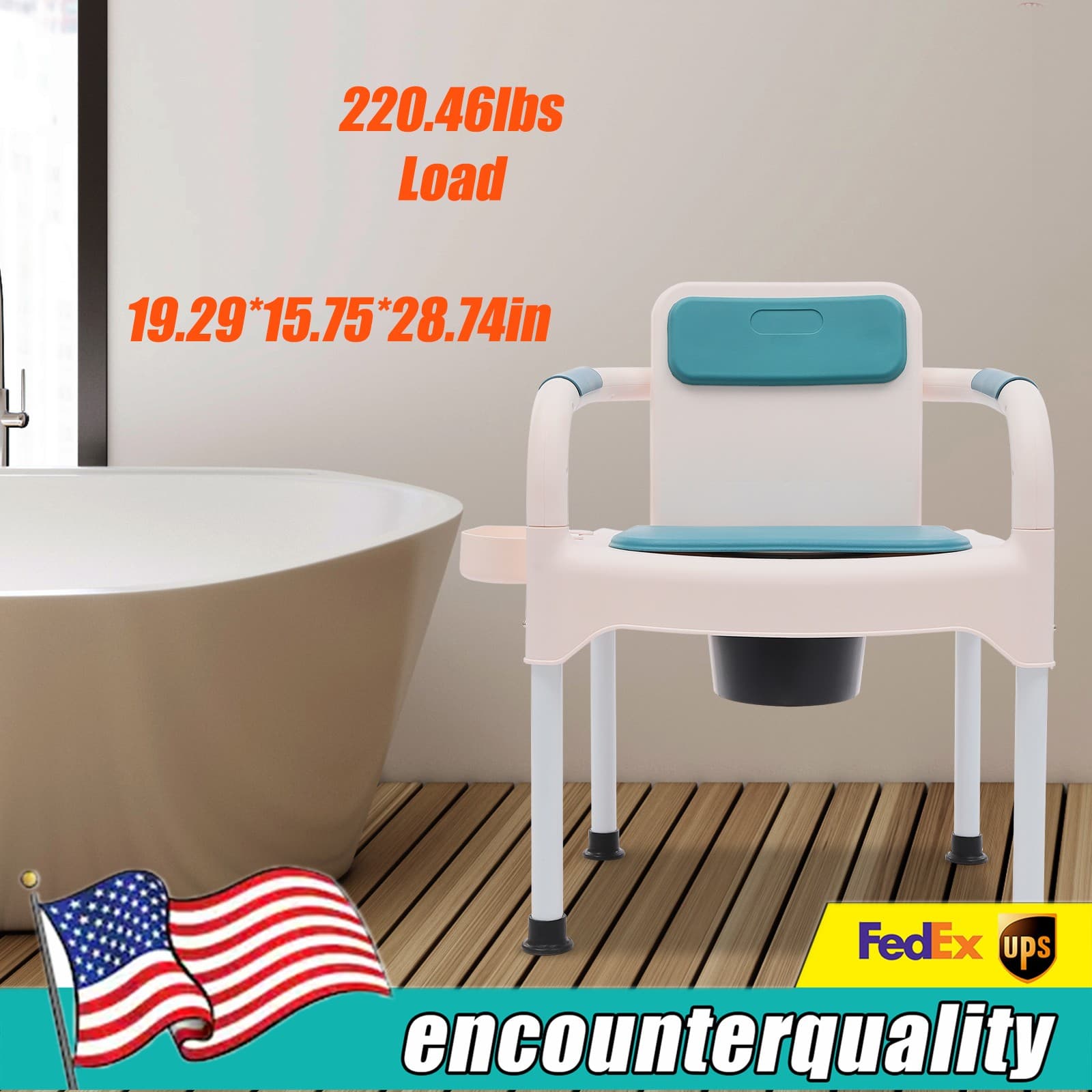 Bedside Commodes Chair Toilet Chair Commode Toilet with Armrests for Home Use