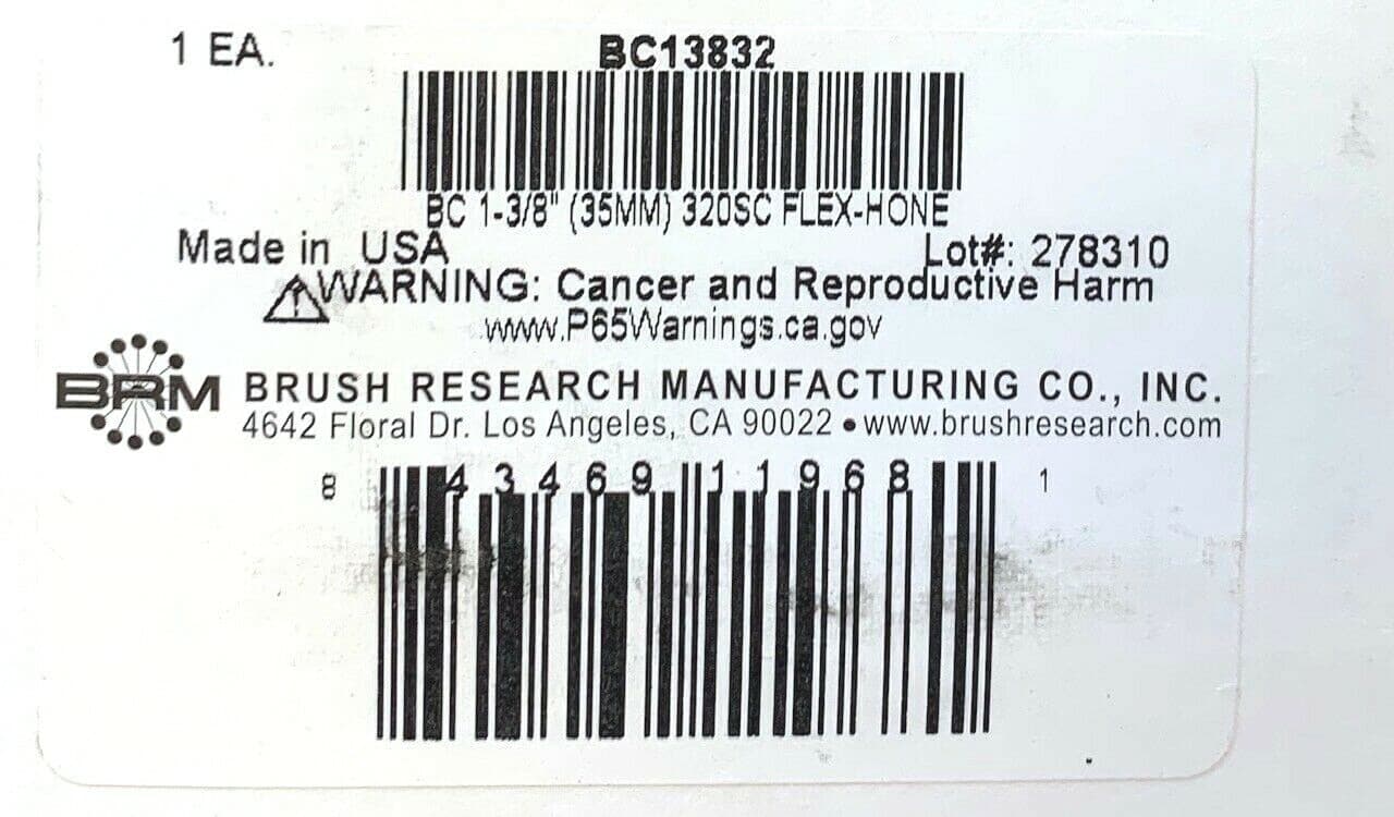 1-3/8"  320 GRIT SILICONE CARBIDE  FLEX HONE  BRUSH RESEARCH (35MM) BC13832 NEW 6